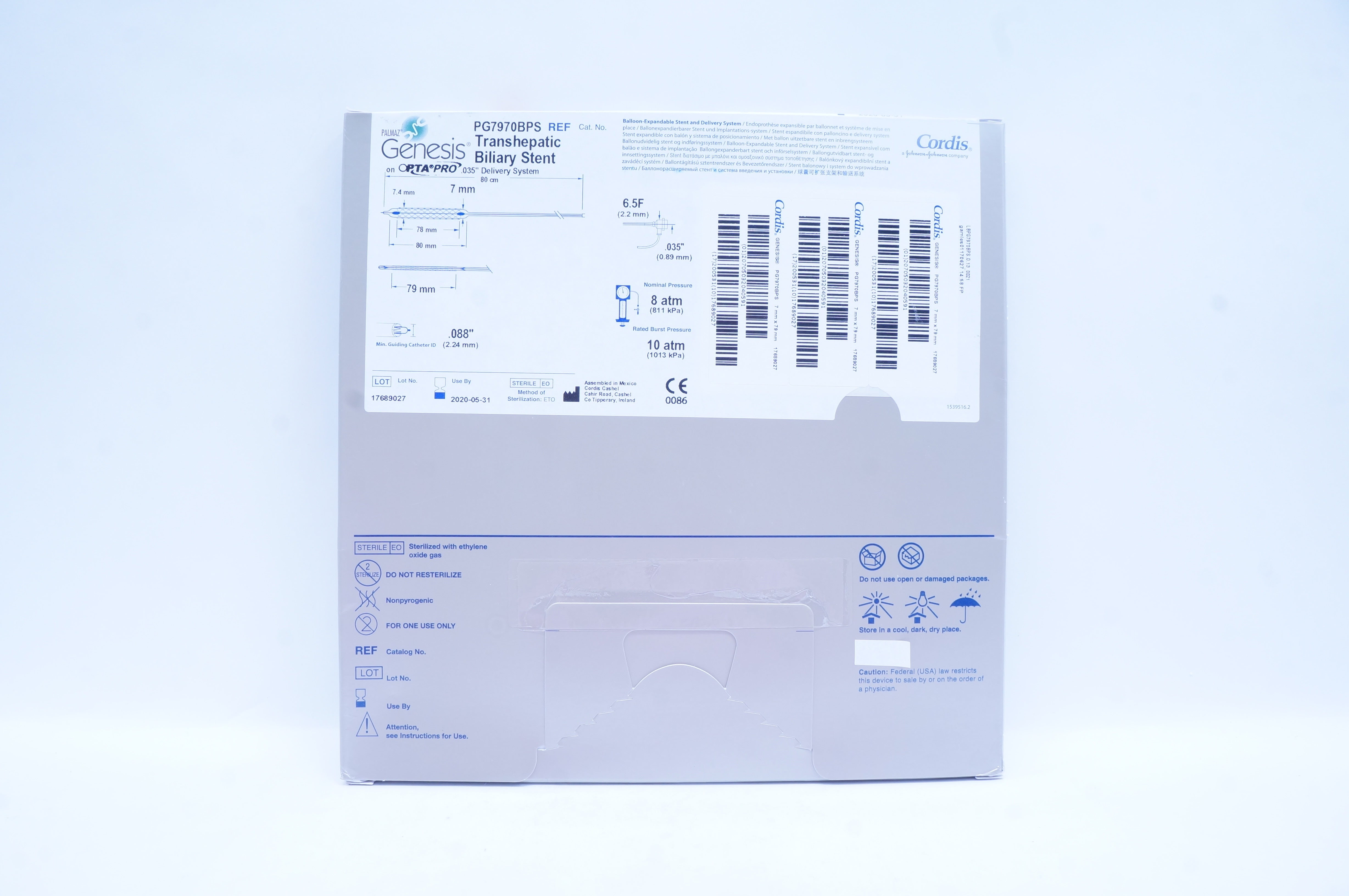Cordis PG7970BPS Genesis OptaPro Transhepatic Biliary Stnt  7mm x 79mm x 80cm(x)
