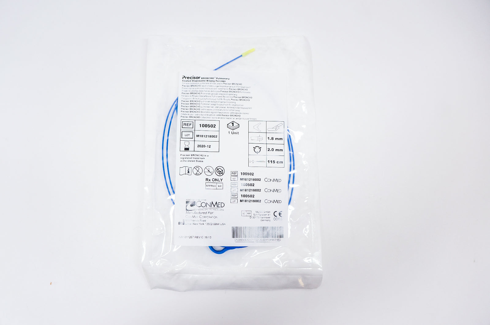 ConMed 100502 Precisor Broncho Pulmonary, Biop Forceps 1.8mm x 2.0mm x 115cm