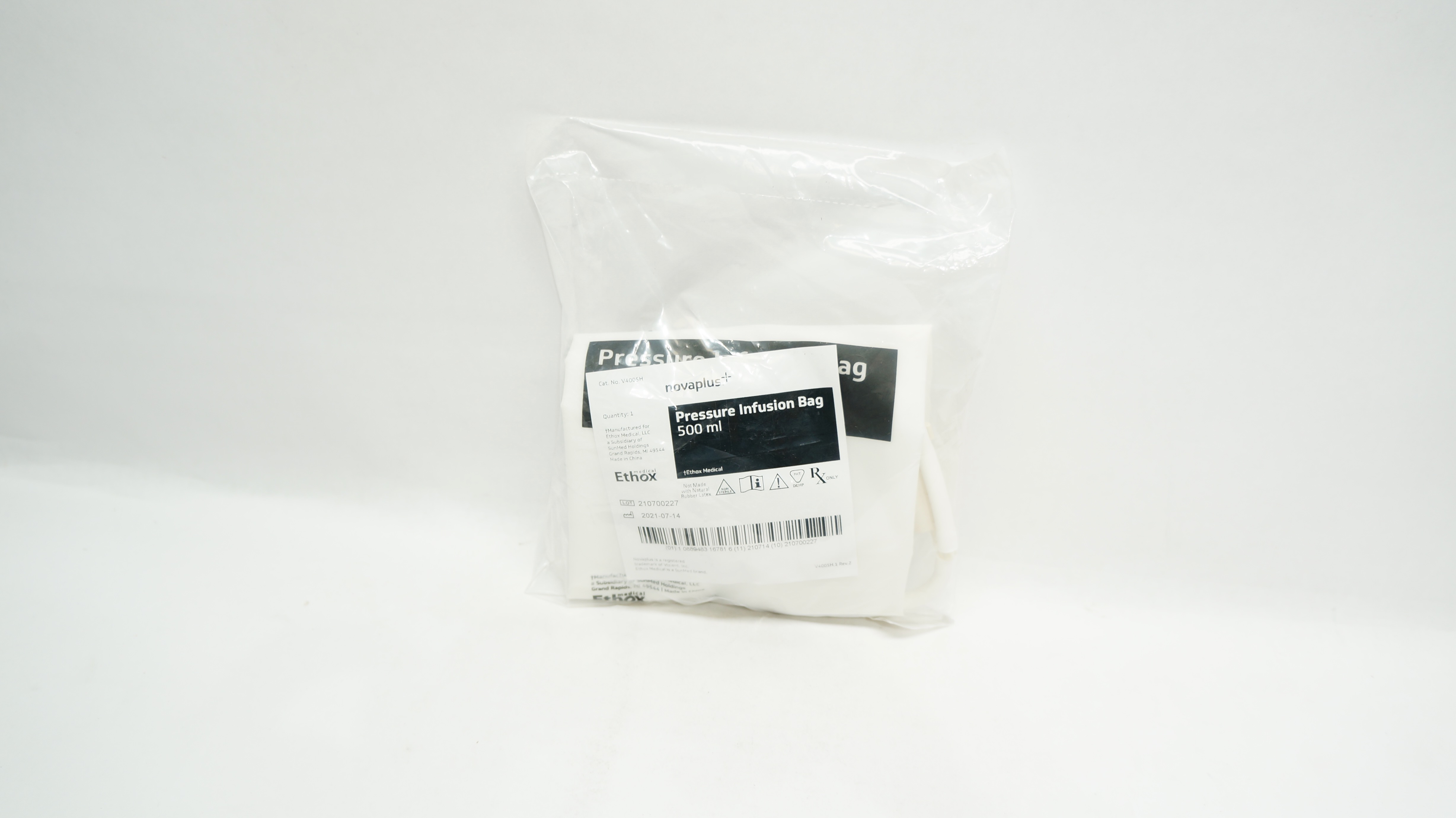 SunMed V4005H Ethox Novaplus Pressure Infusion Bag 500mL