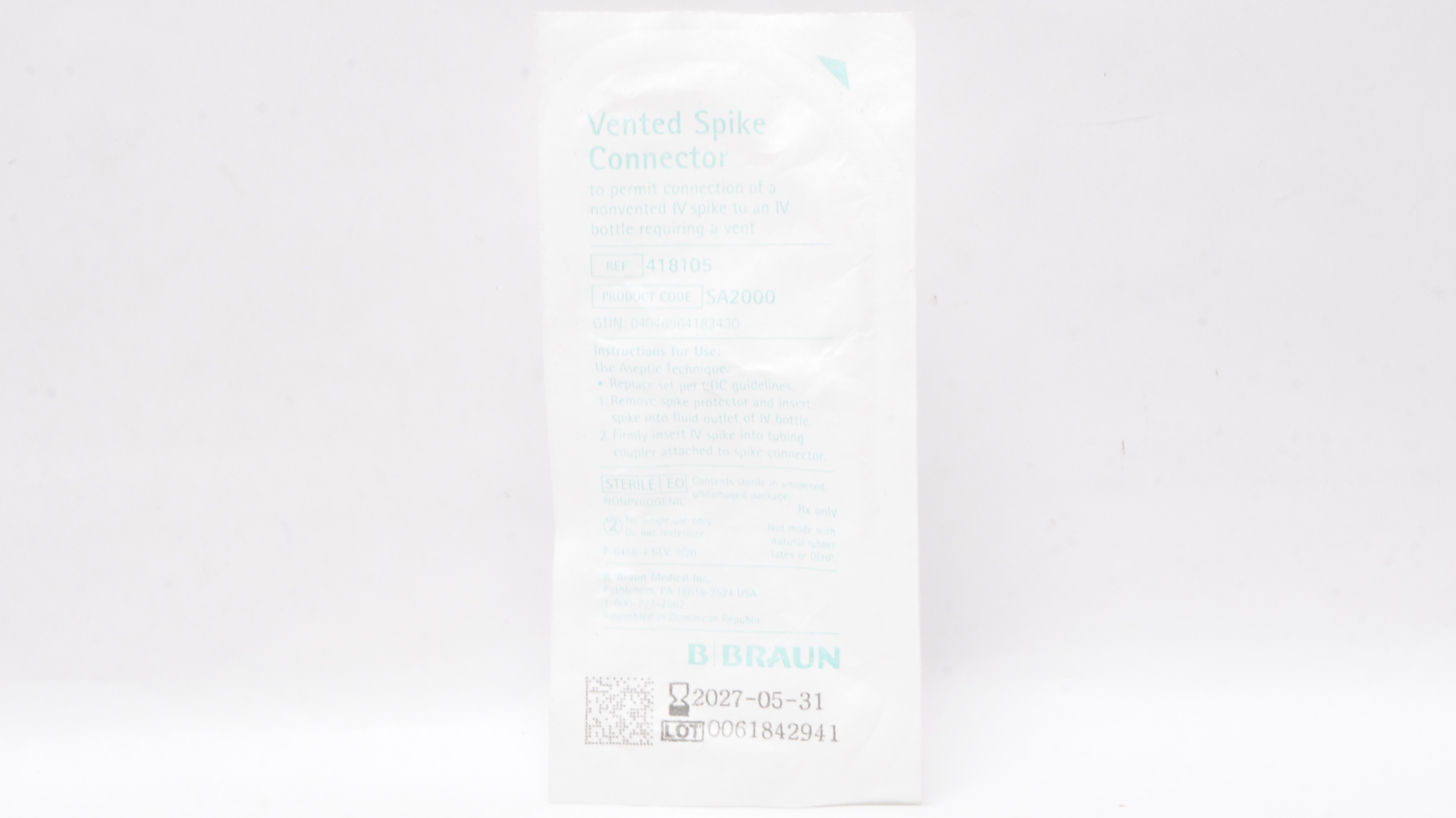 Braun 418105 Vented Spike Connector