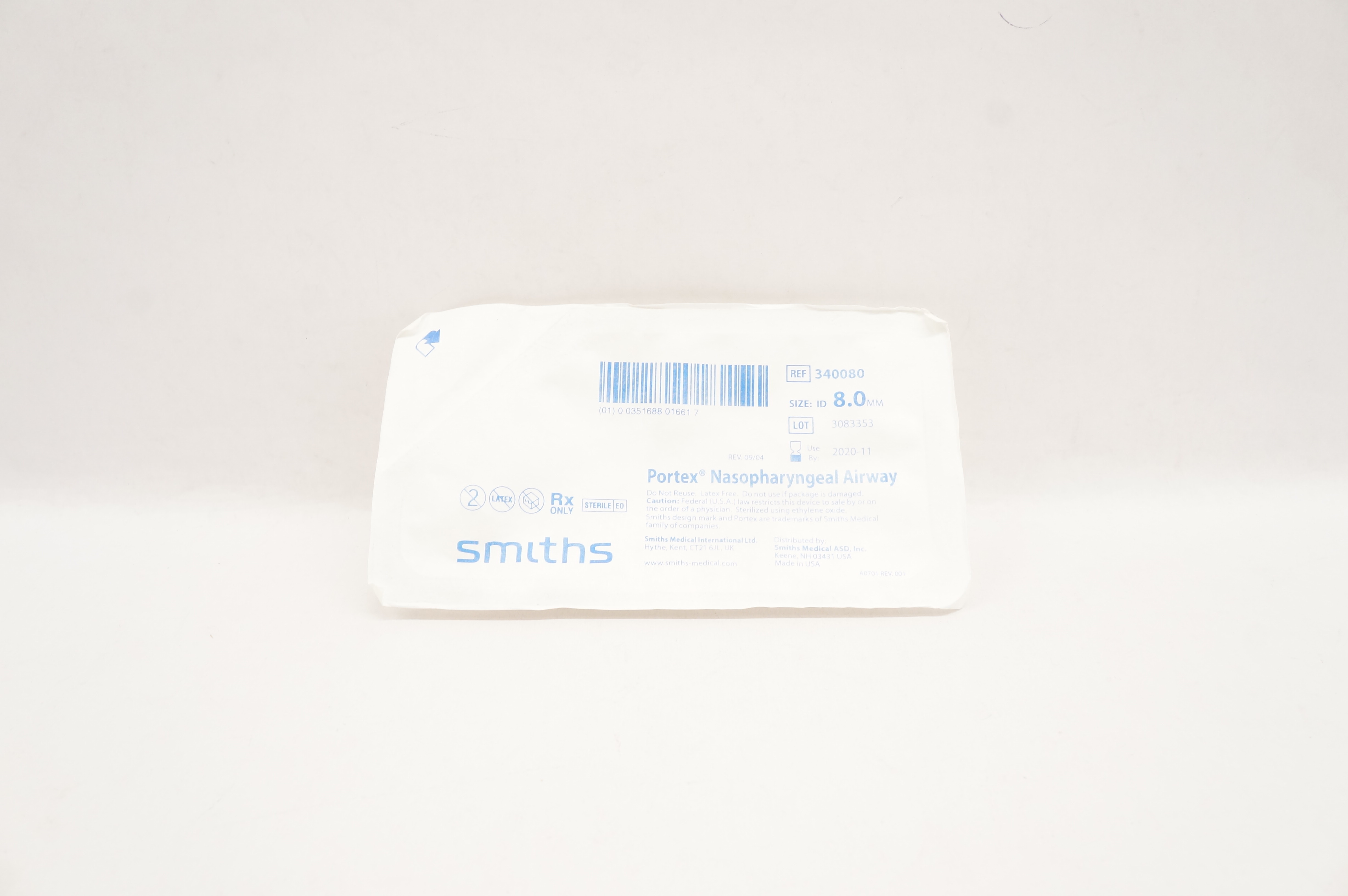 Smiths Medical 340080 Portex Nasopharyngeal Airway Size: ID 8.0 mm (x)