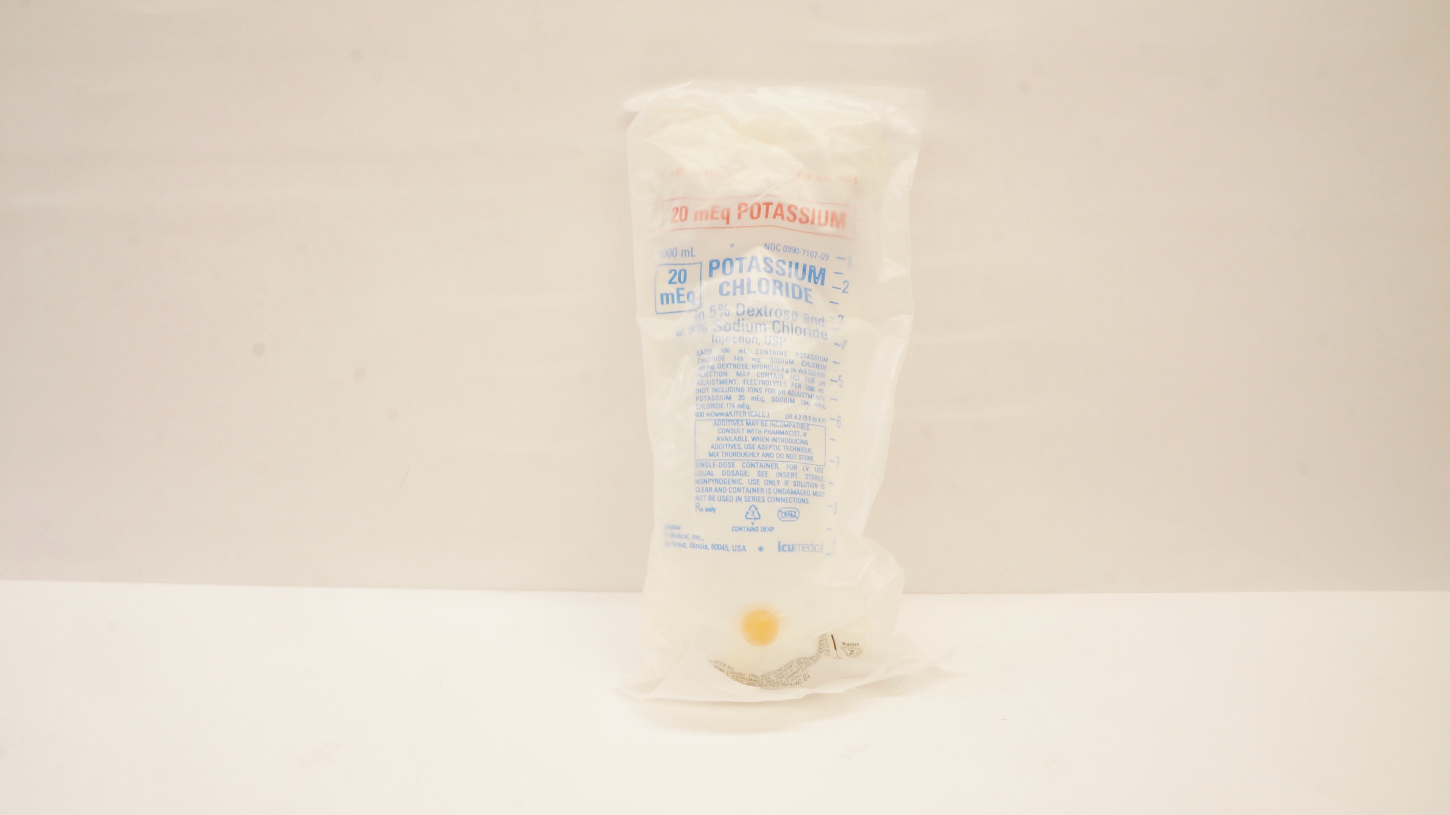 ICU Medical 20mEq Potassium Chloride 5% Dextrose 1000mL