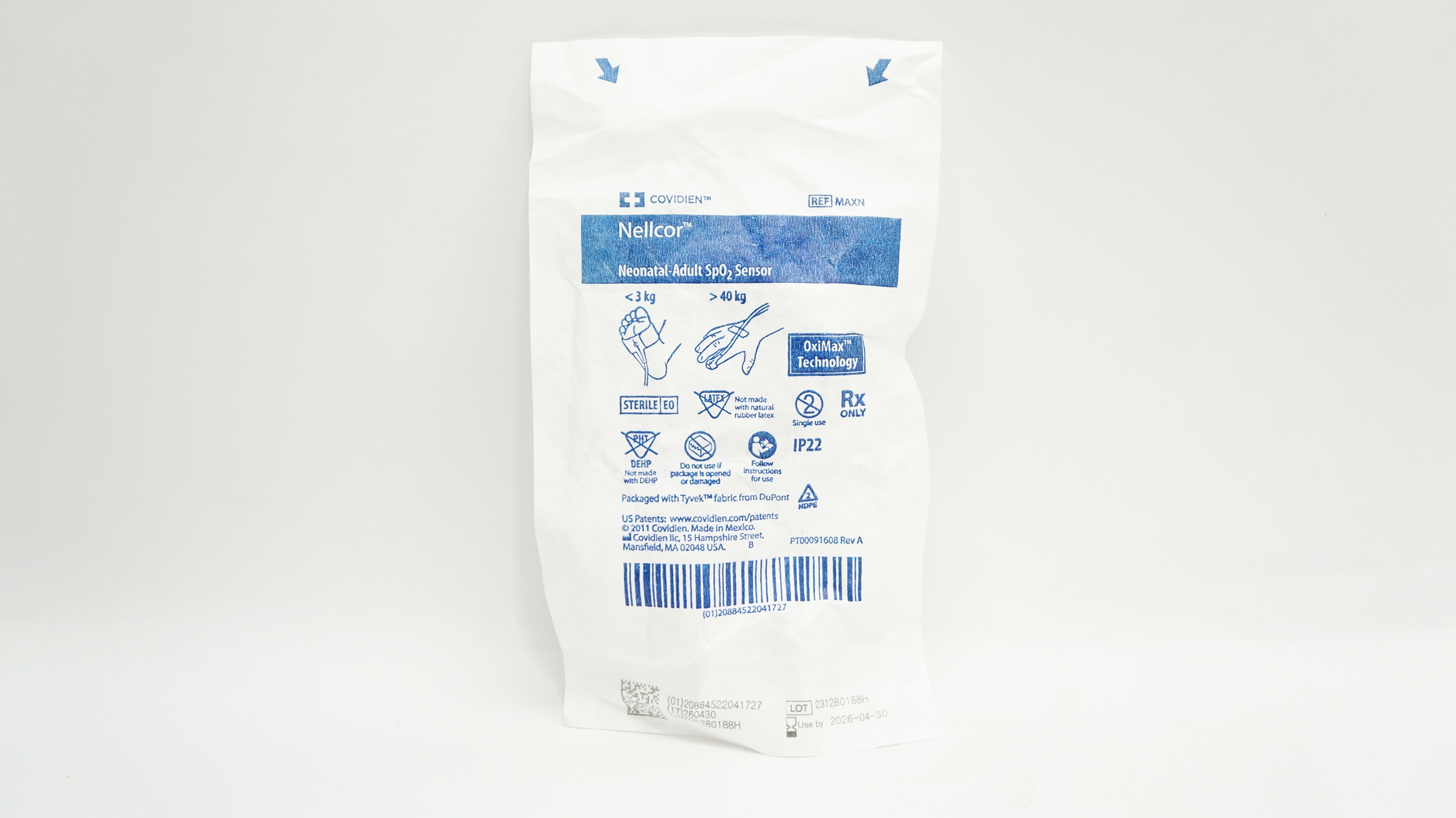 Covidien MAXN Nellcor Neonatal-Adult SpO₂ Sensor <3kg >40kg