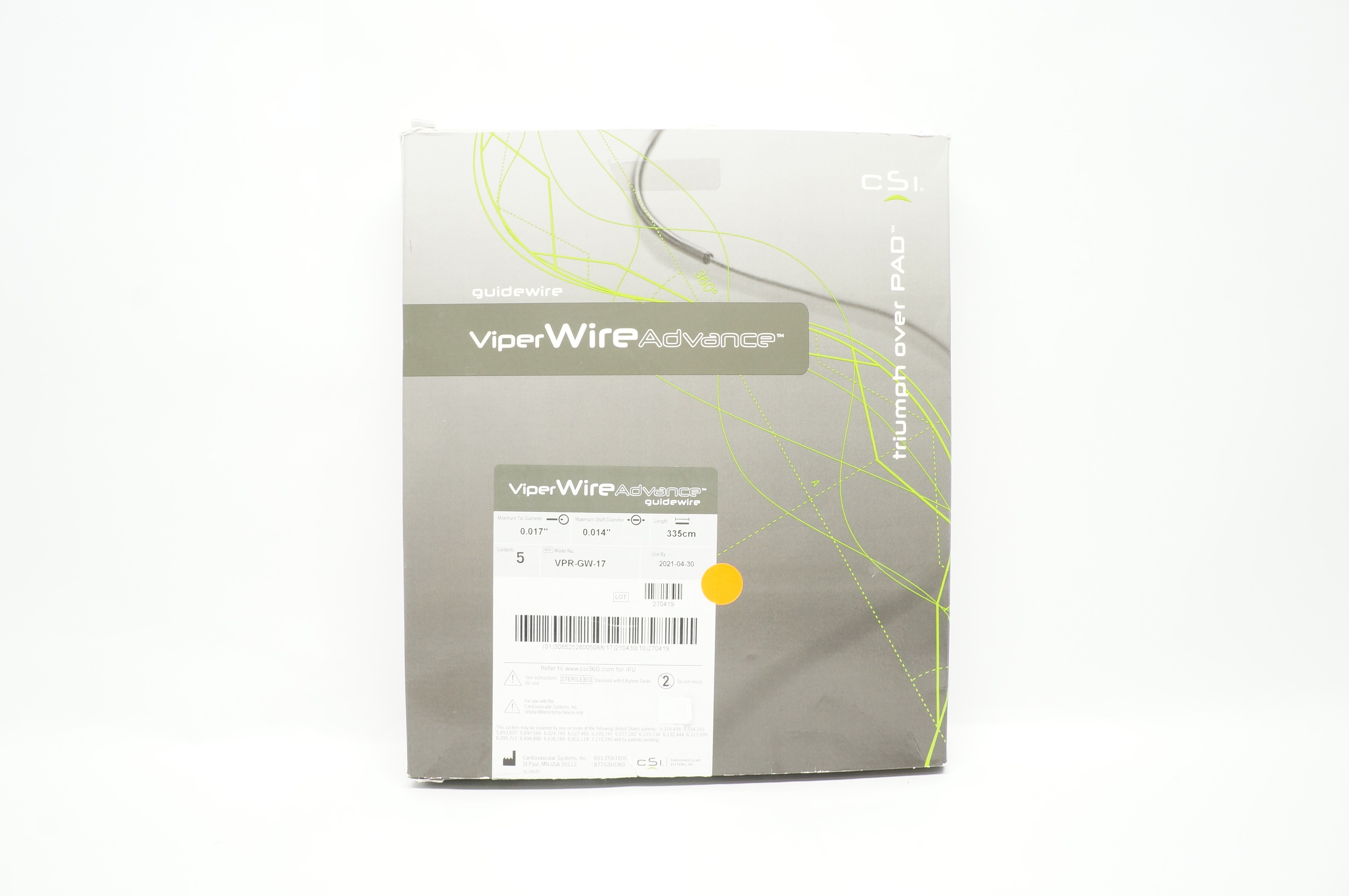 ViperWire VPR-GW-17 Advance Guidewire 0.014inch x 335cm ~ Box of 4 (x)