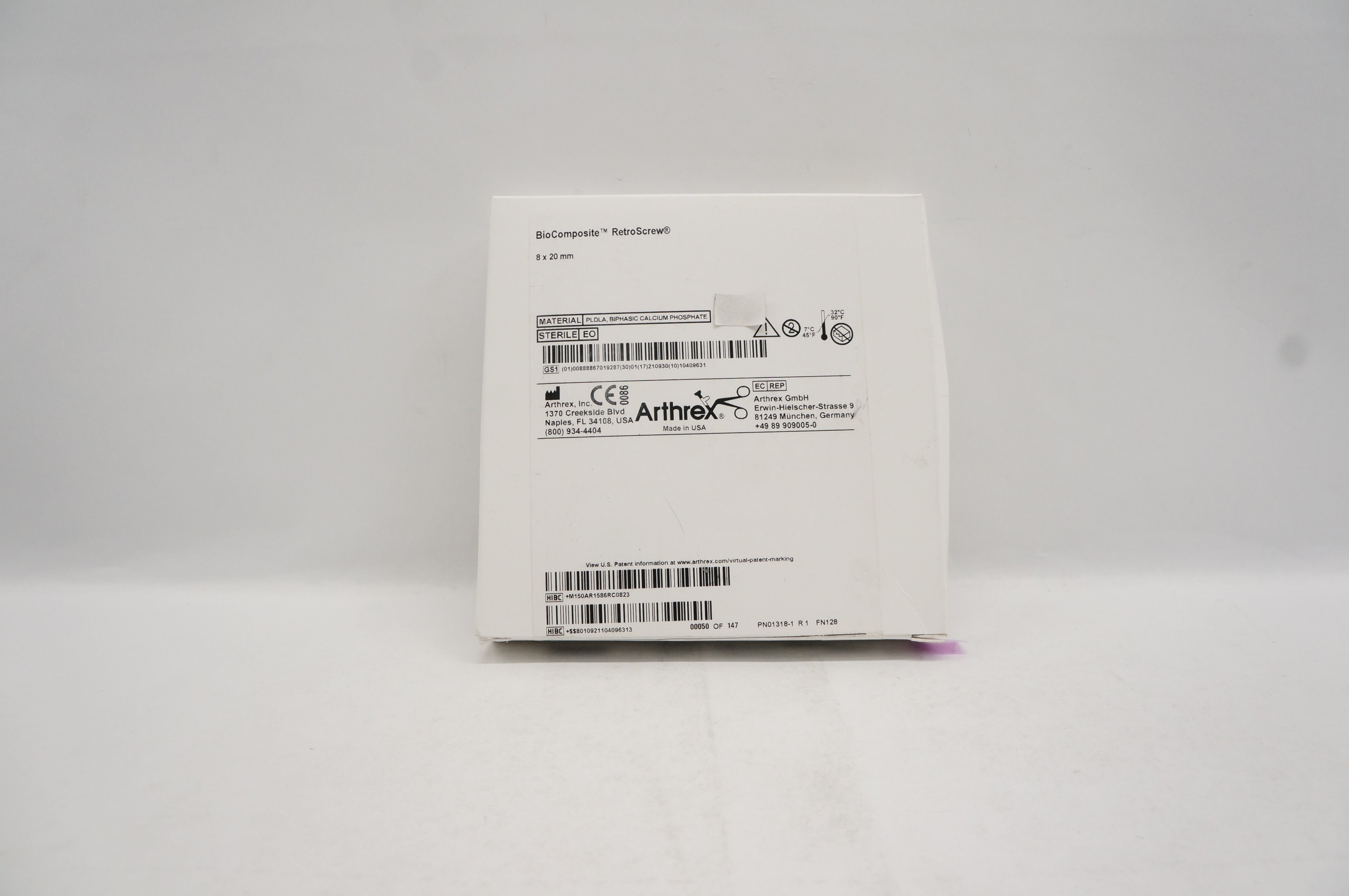 Arthrex AR-1586RC-08 BioComposite RetroScrew 8 x 20mm (x)