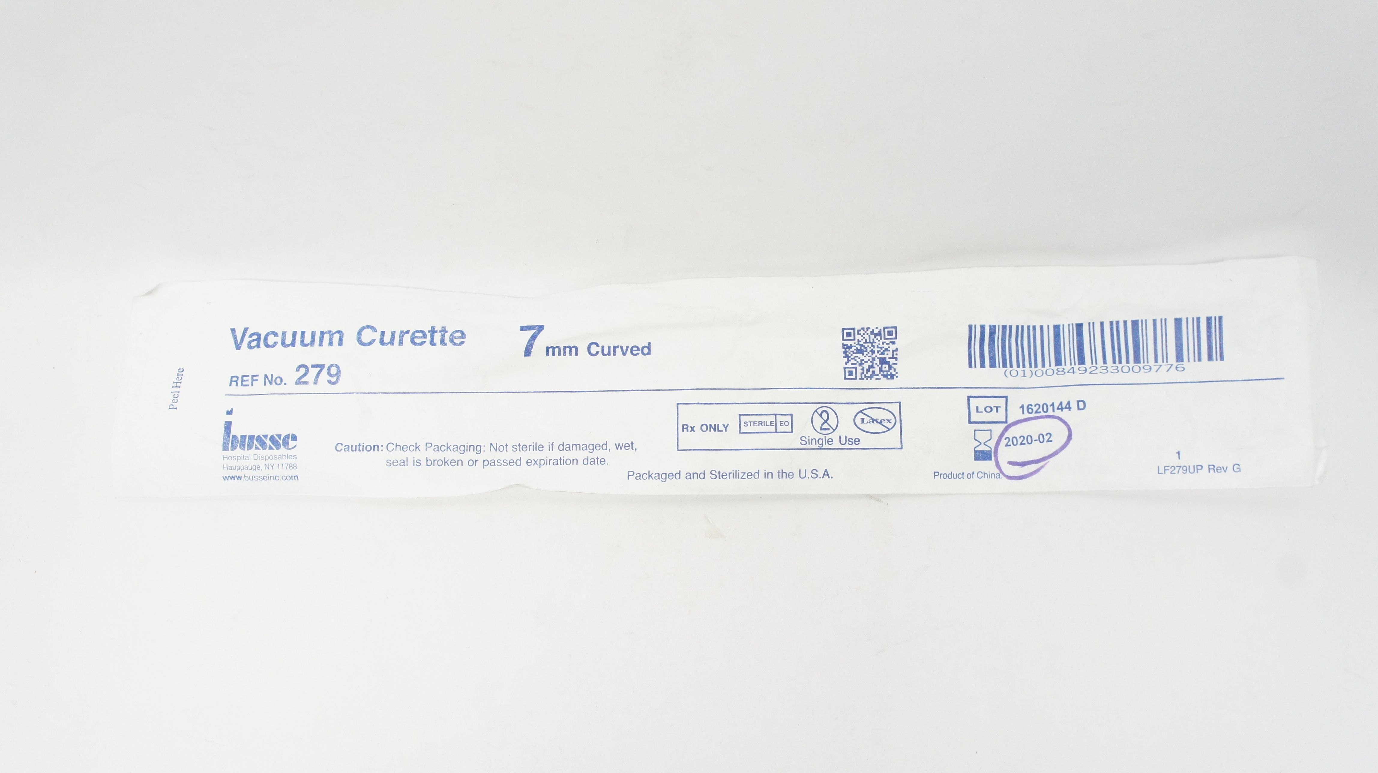 Busse 279 Vacuum Curette 7mm Curved (x)