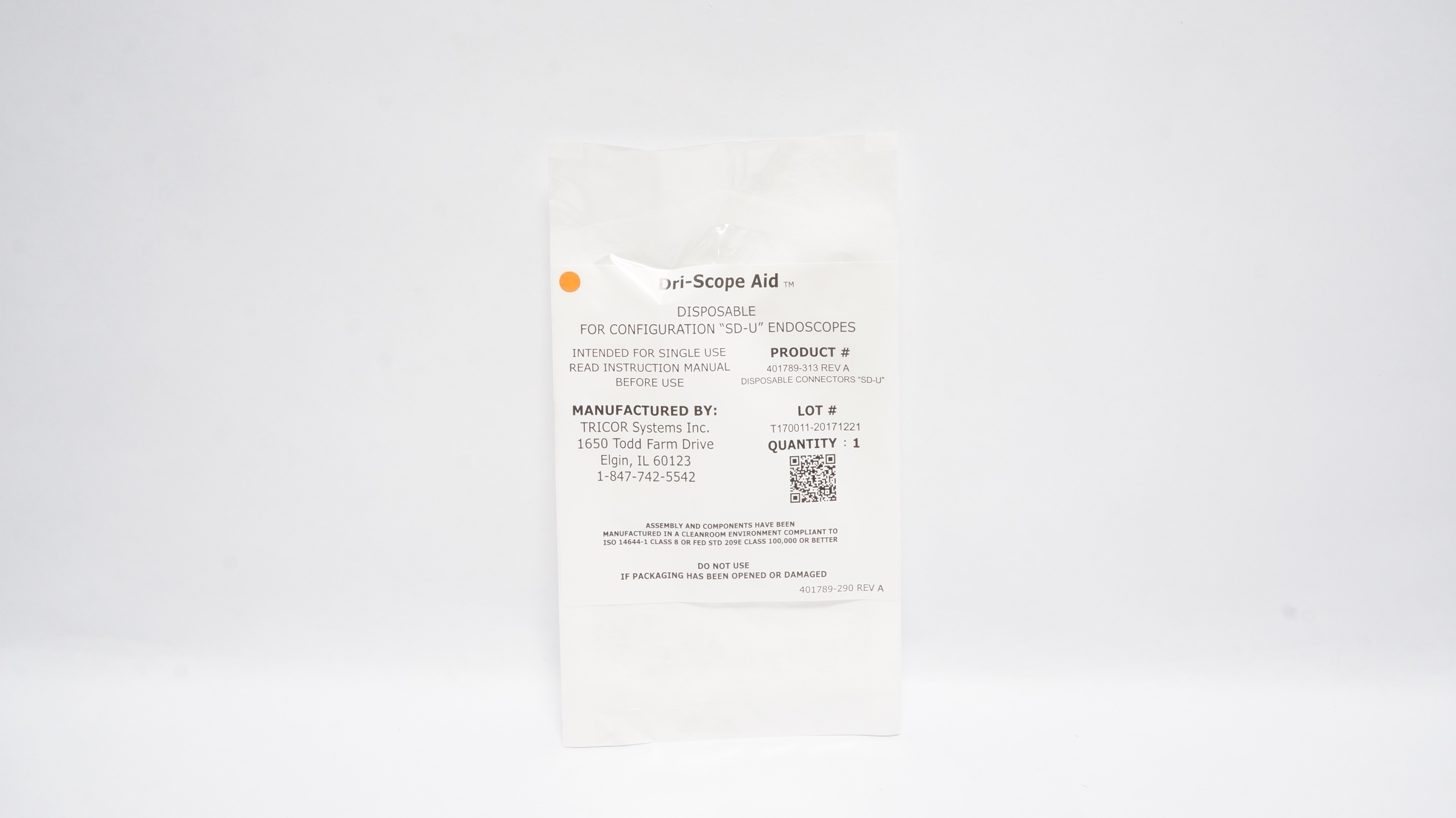 Tricor 401789-313 Dri-Scope Aid Disposable Connectors "SD-U' Endoscopes