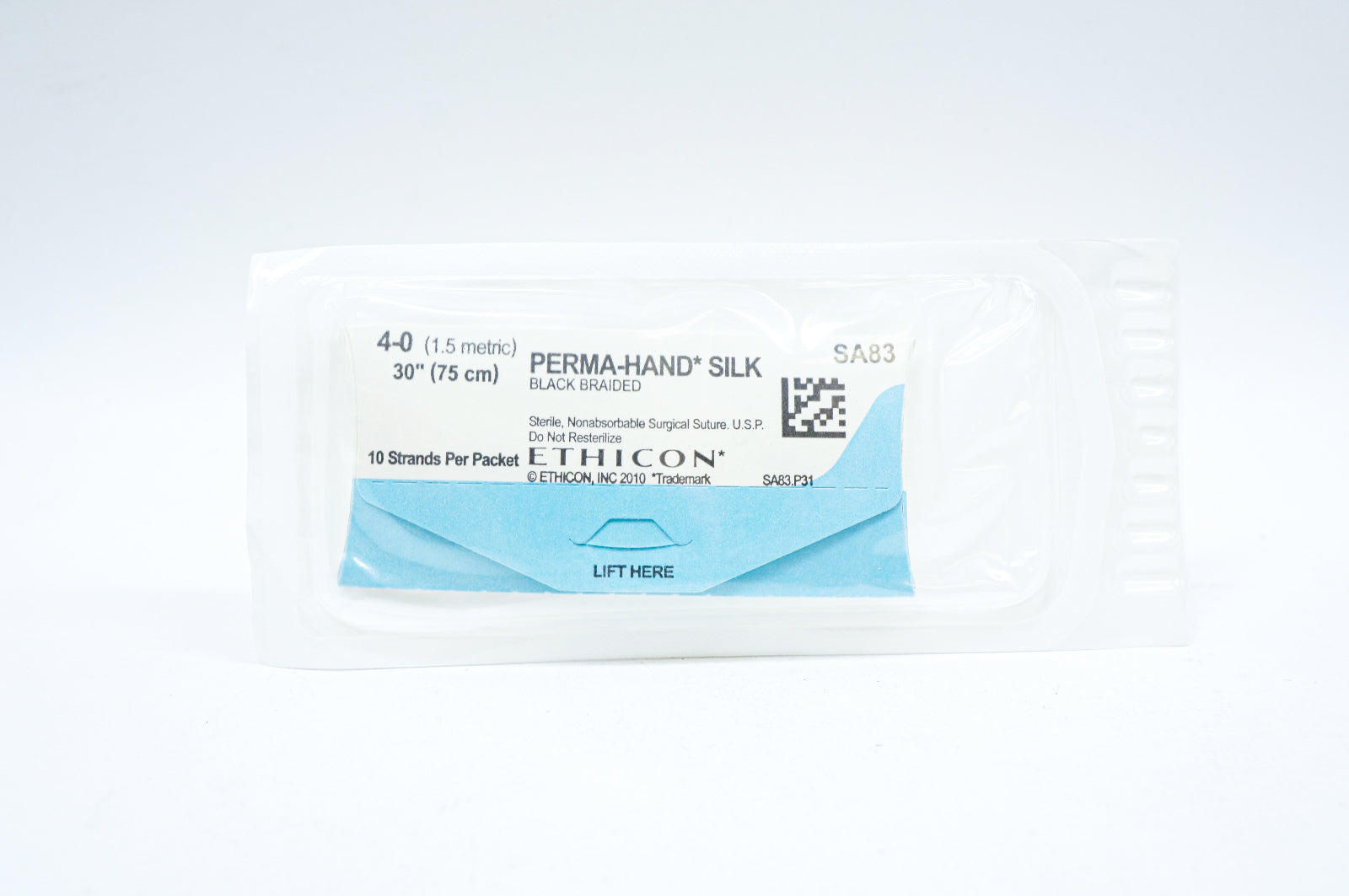 Ethicon SA83 4-0 PERMA-HAND SILK, Black Braided, 30inch (x) - Lot of 32