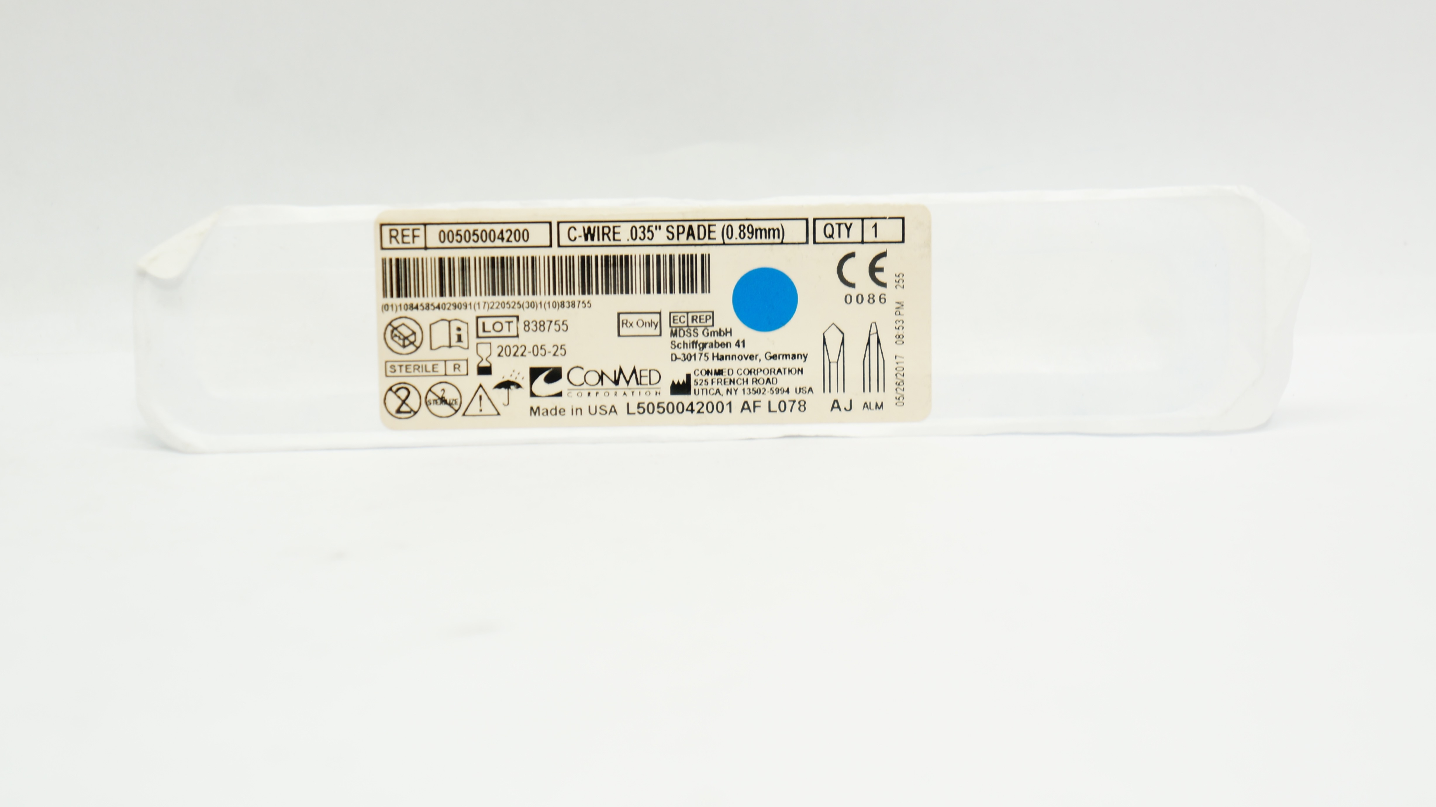 ConMed 00505004200 C-Wire .035inch Spade (x)