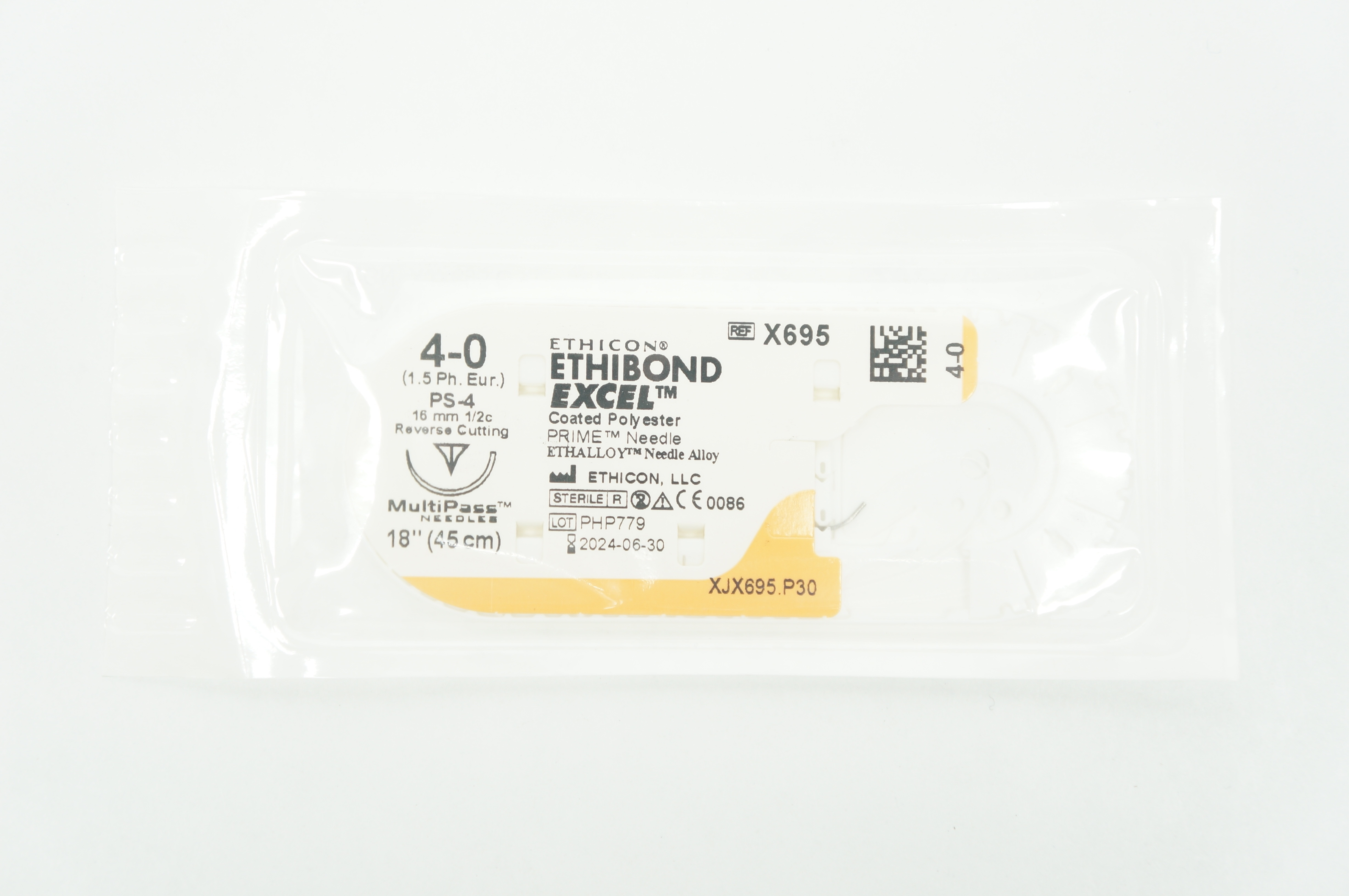 Ethicon X695 Braided Non-absorbable Stre. 4-0, 18in. Reverse Cutting 16mm (x)