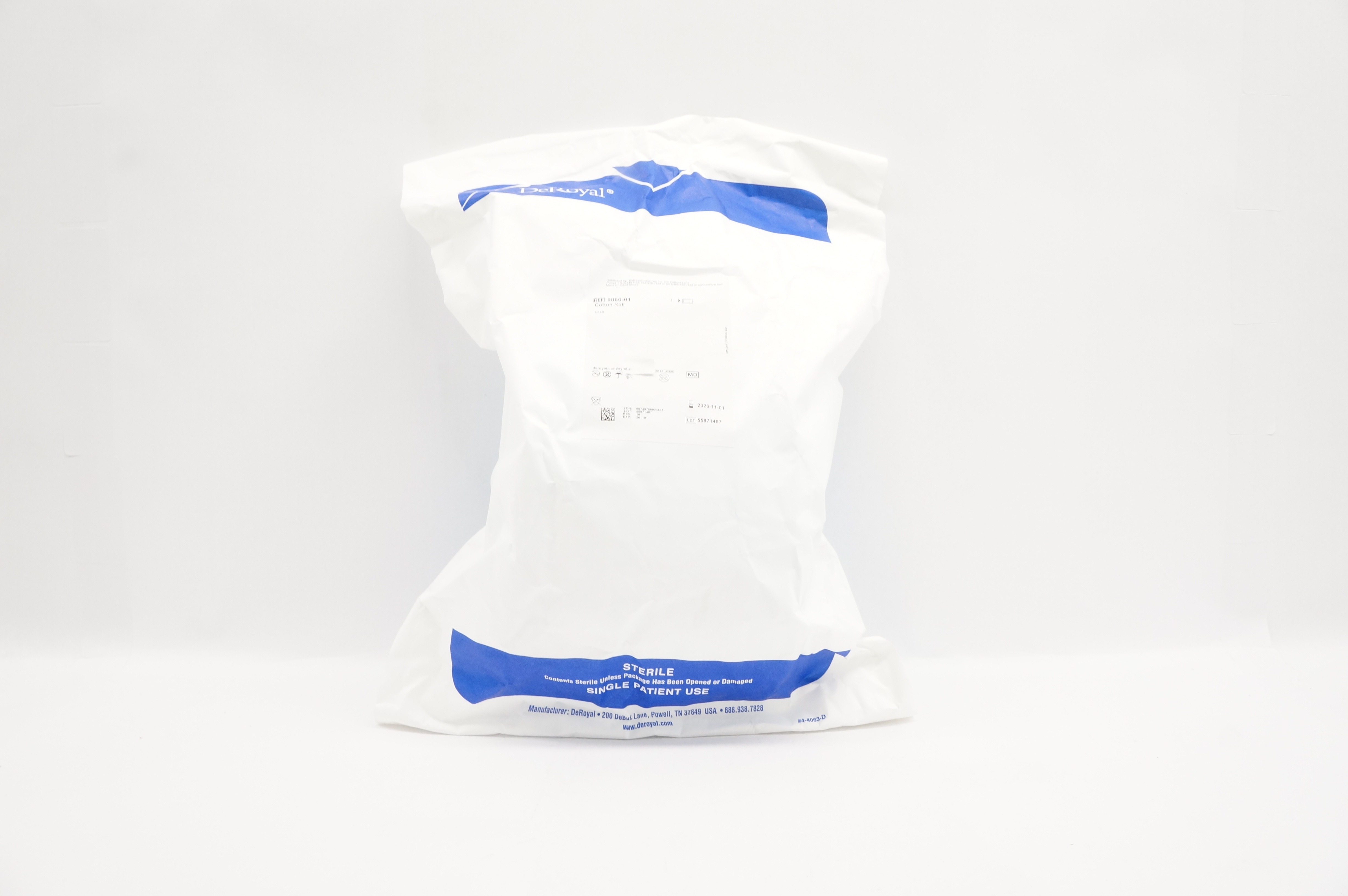 DeRoyal 9866-01 Cotton Roll 1/2LB