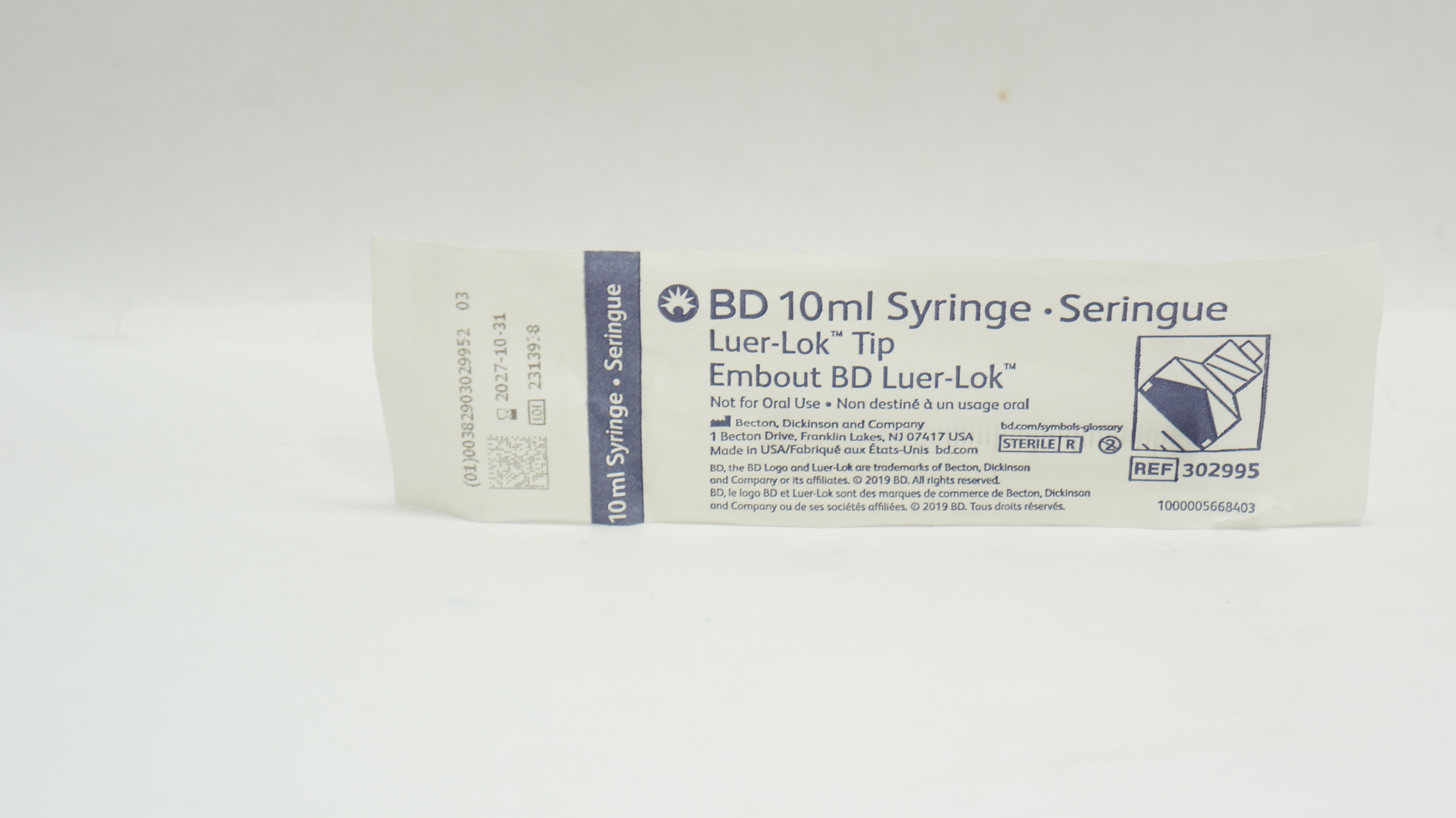 BD 302995 10ml Syringe Luer-Lok Tip