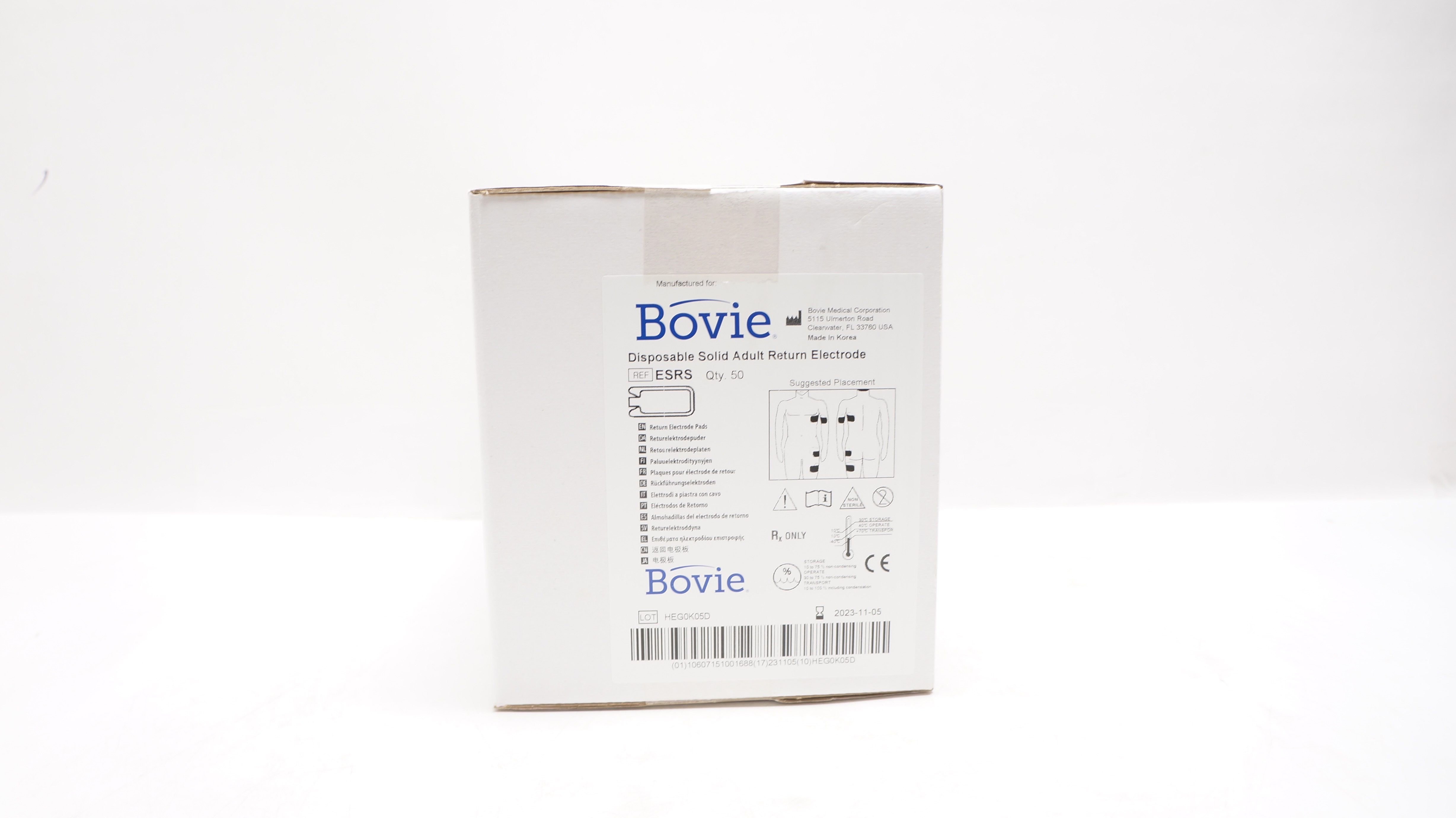 Bovie Medical ESRS Disposable Solid Adult Return Electrode Pads (x) - Box of 50
