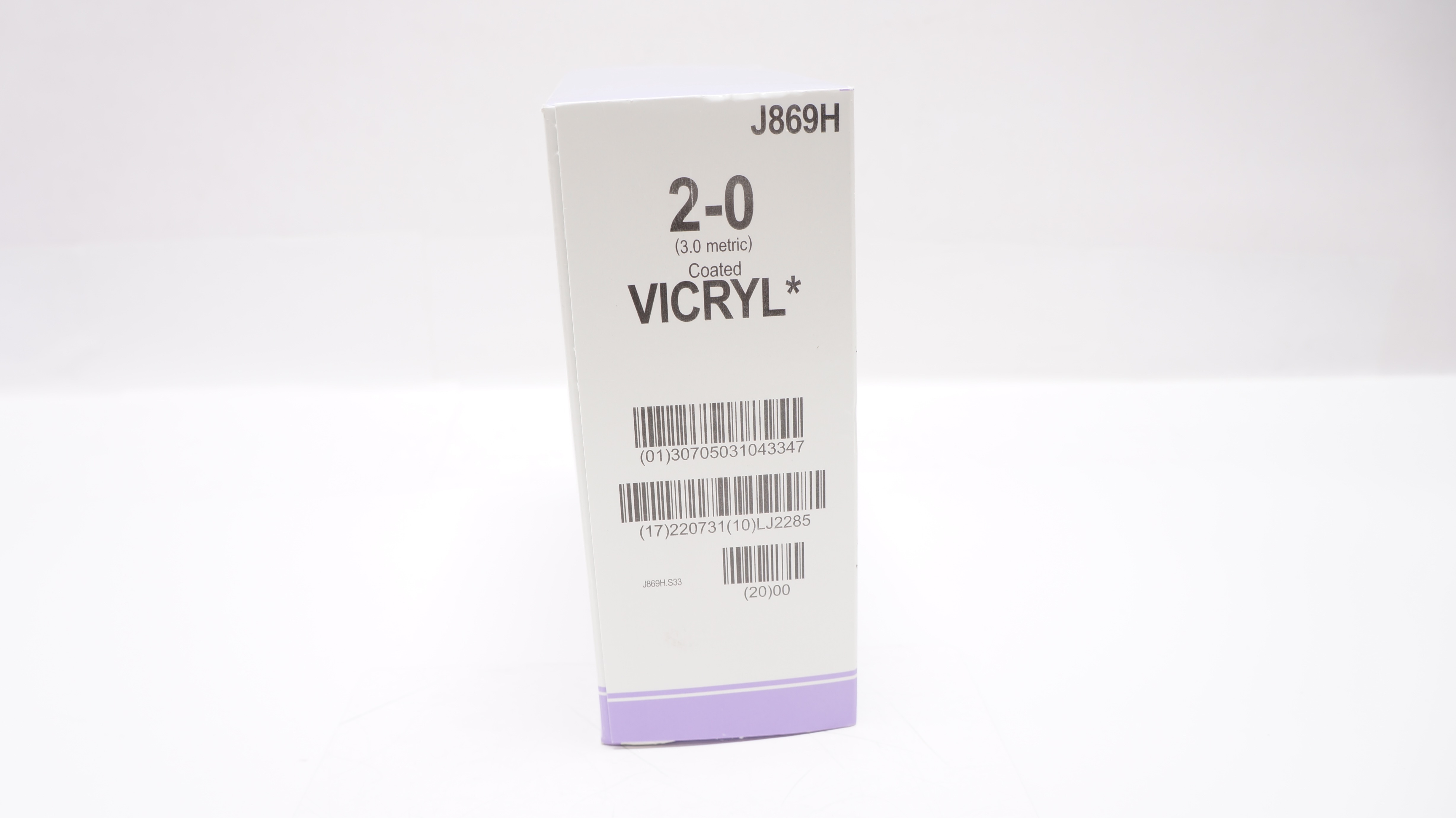Ethicon J869H 2-0 Vicryl, CP-2,  26mm 1/2c Reverse Cutting, 27inch (x)-Box of 31