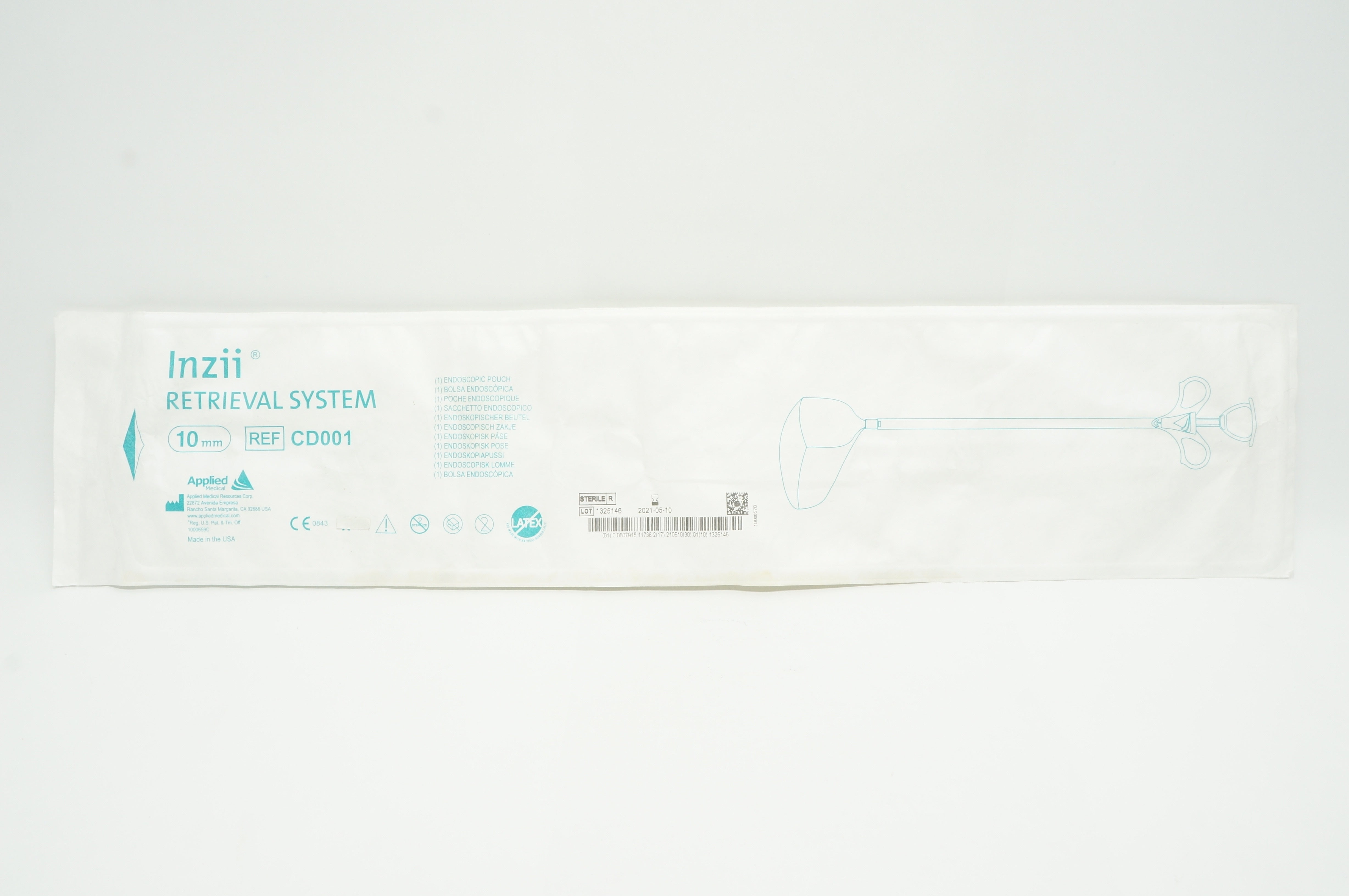 Applied Medical CD001 Inzii Retrieval System, Endoscopic Pouch 10mm