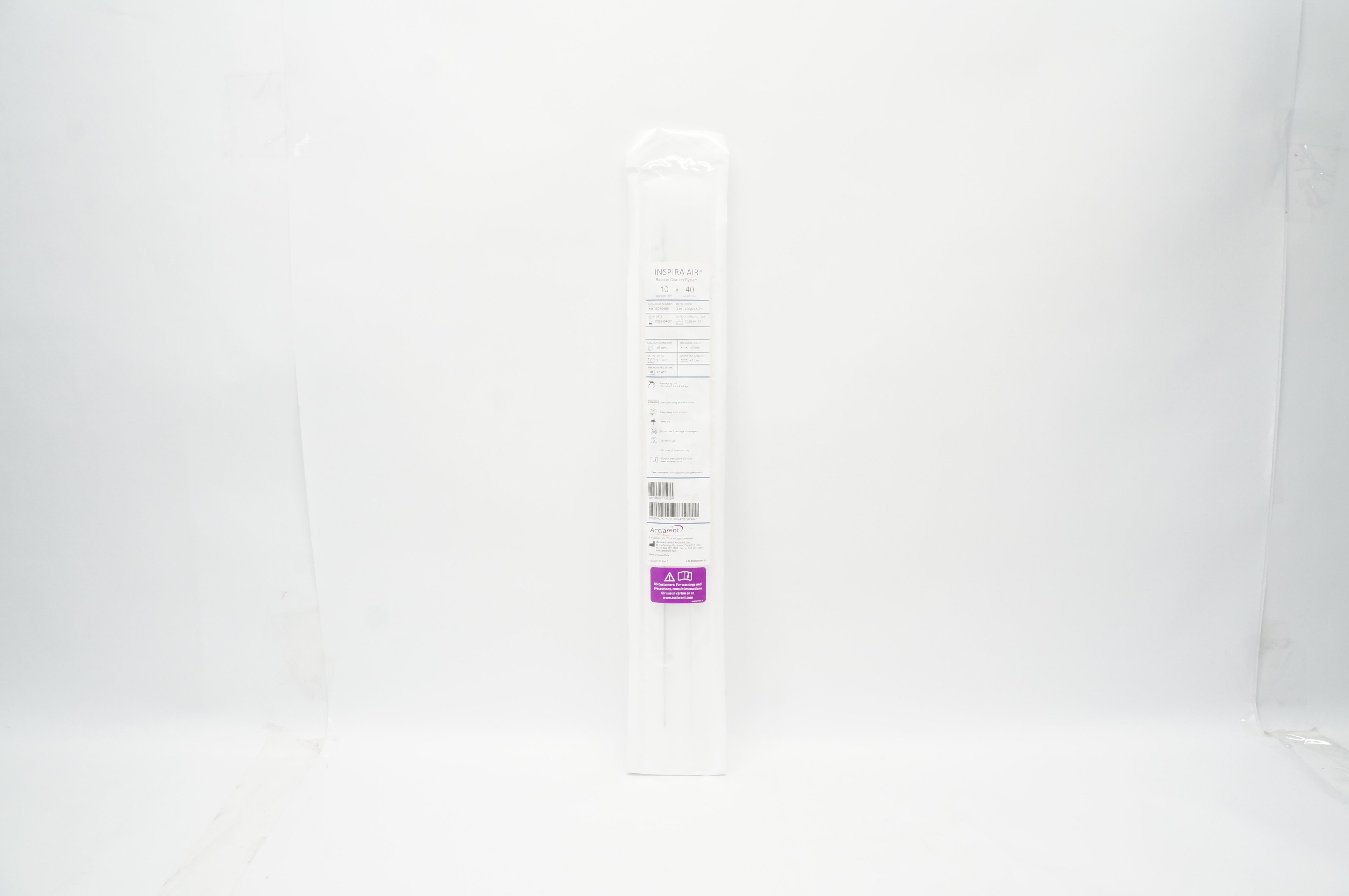 Acclarent BC1040A Inspira Air Balloon Dilation System 10 mm. x 40 mm.