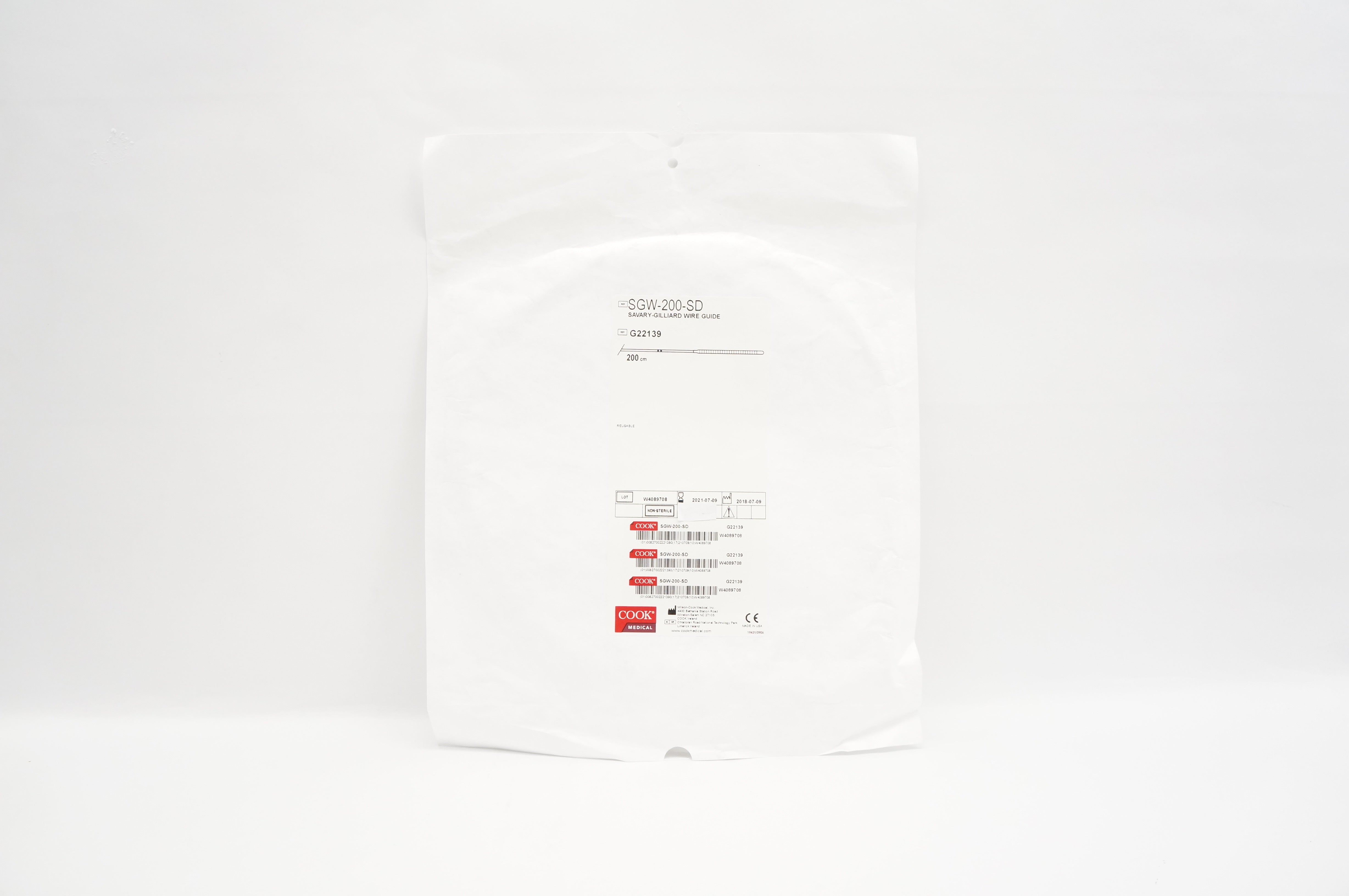 Cook Medical G22139 Savary-Gilliard Wire Guide 200cm (x)