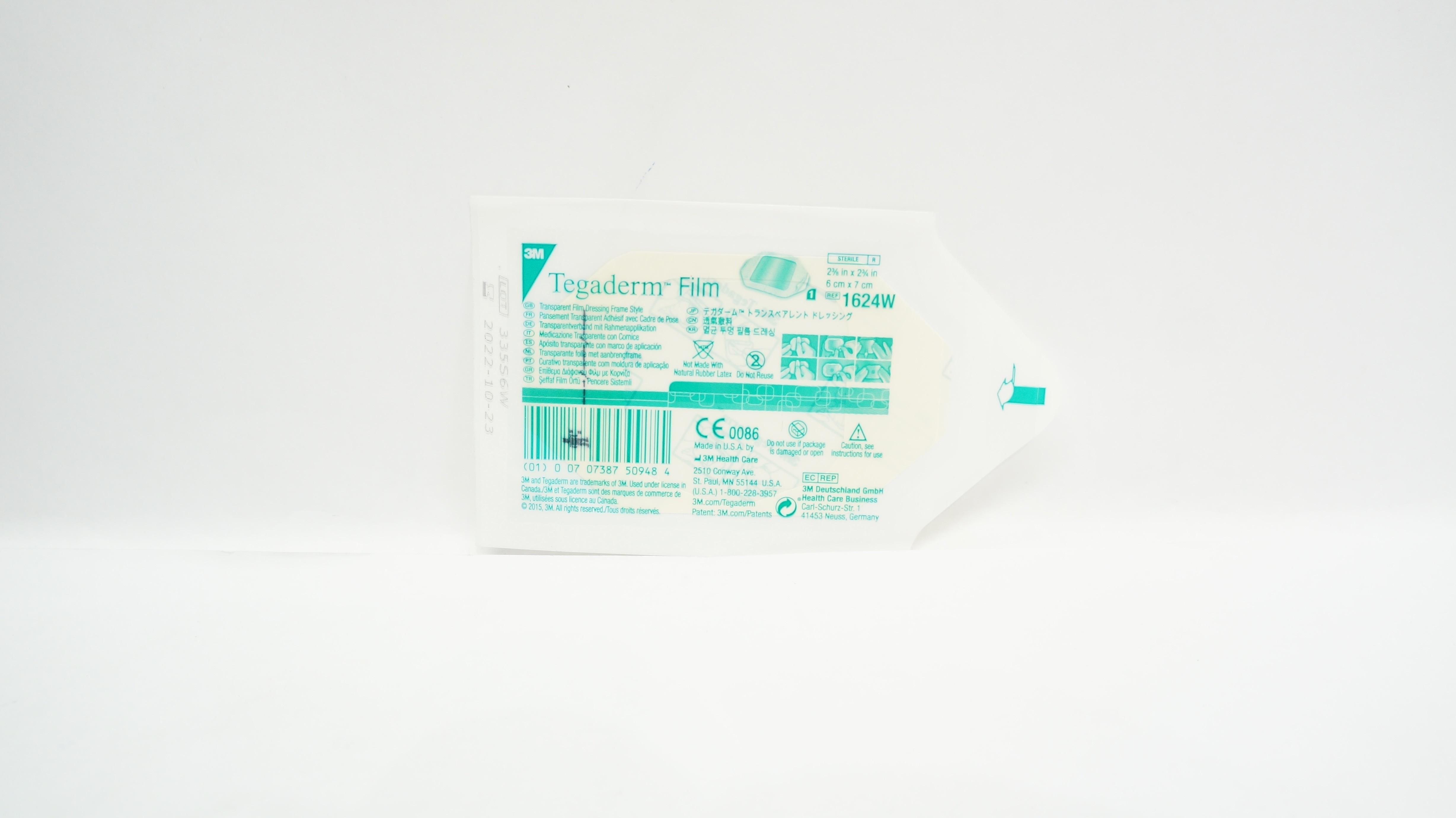 3M 1624W Tegaderm Transparent Film Dressing Frame 2-3/8 x 2-3/4inch (x)