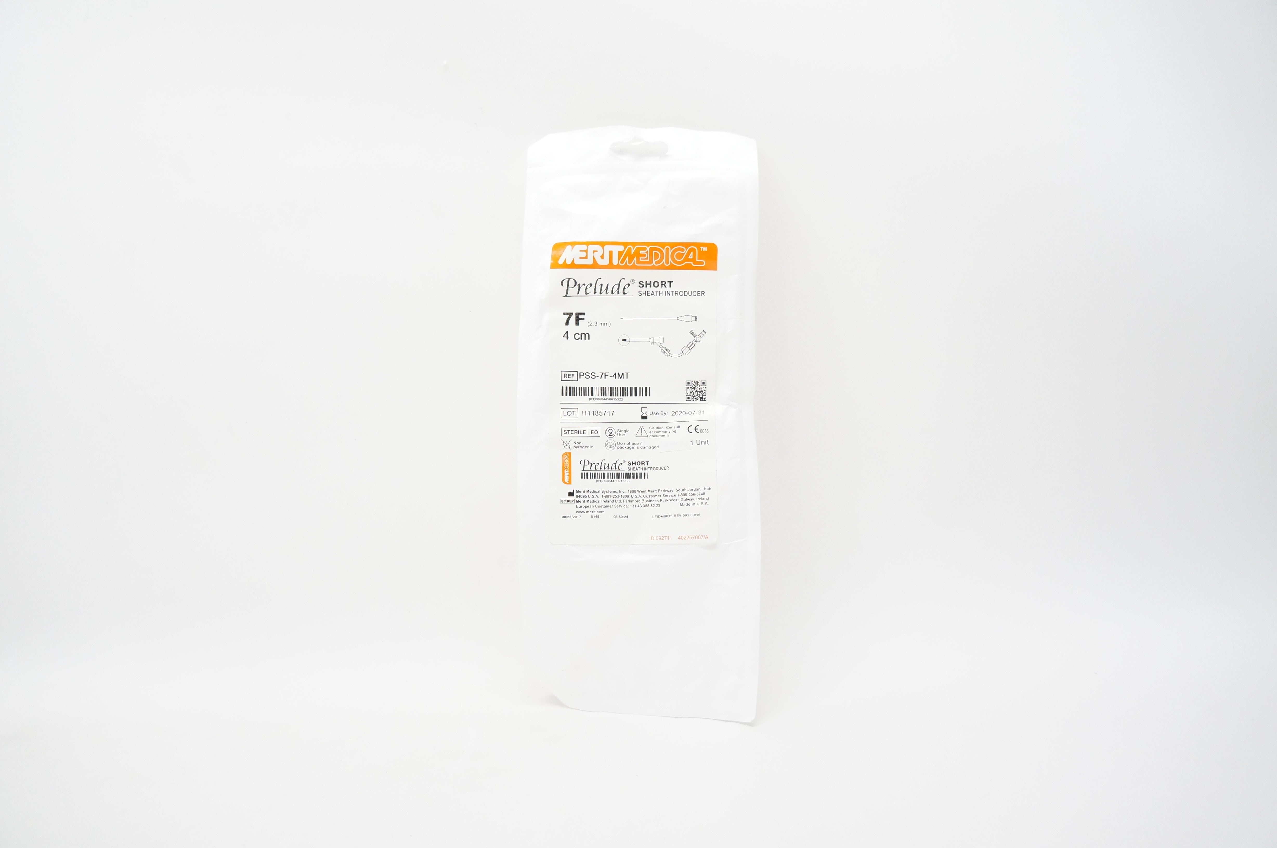 Merit Medical PSS-7F-4MT Prelude Short Sheath Introducer 7F (x)