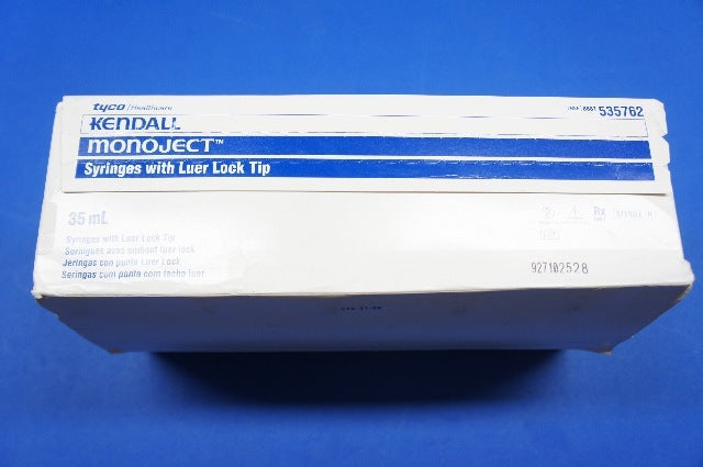 Tyco 535762 Kendall Monoject Syringes With Luer Lock Tip 35mL ~ Box of 30