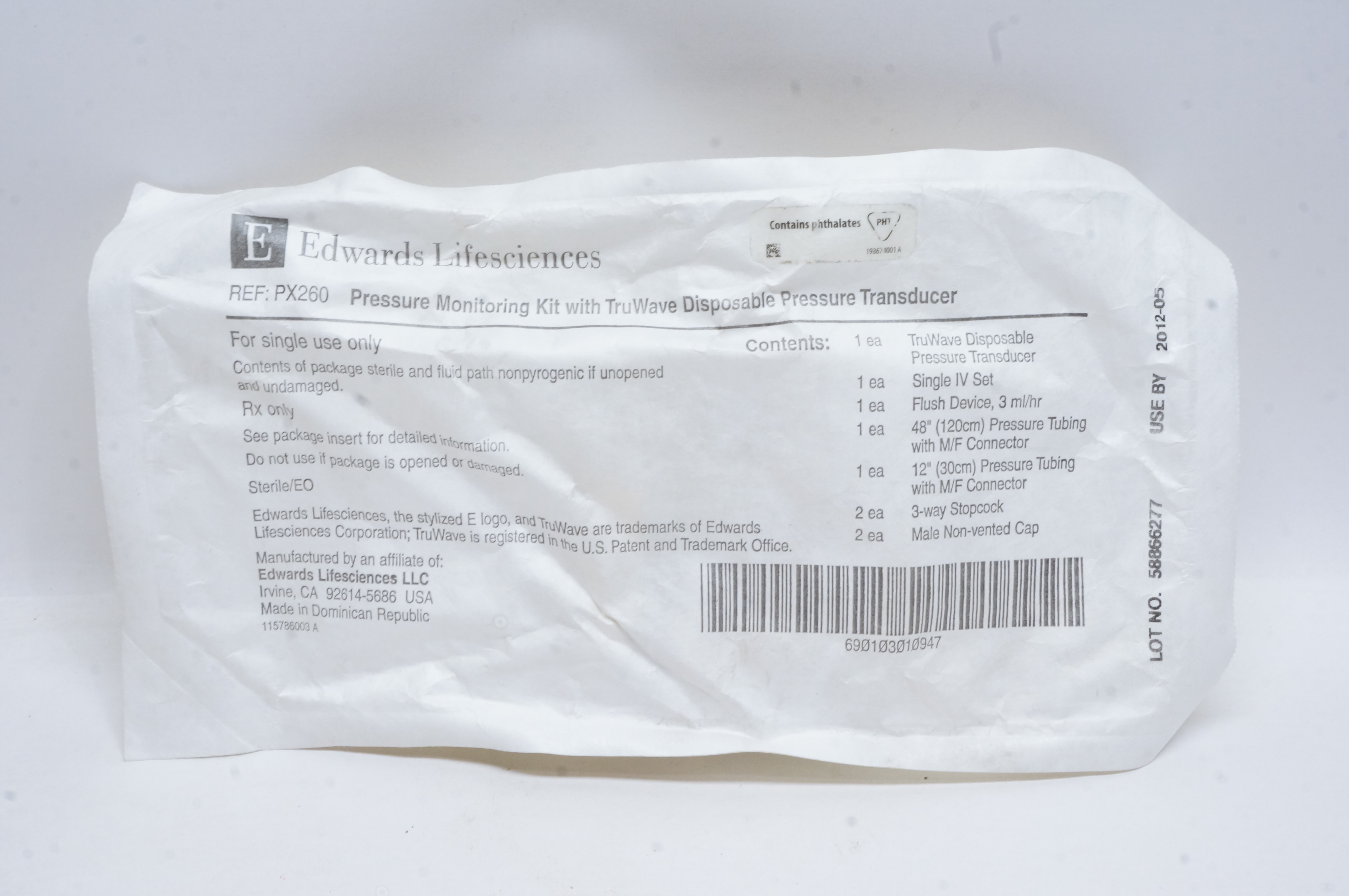 Edwards Lifesciences PX260 Pressure Monitoring Kit with TruWave Disposable (x)