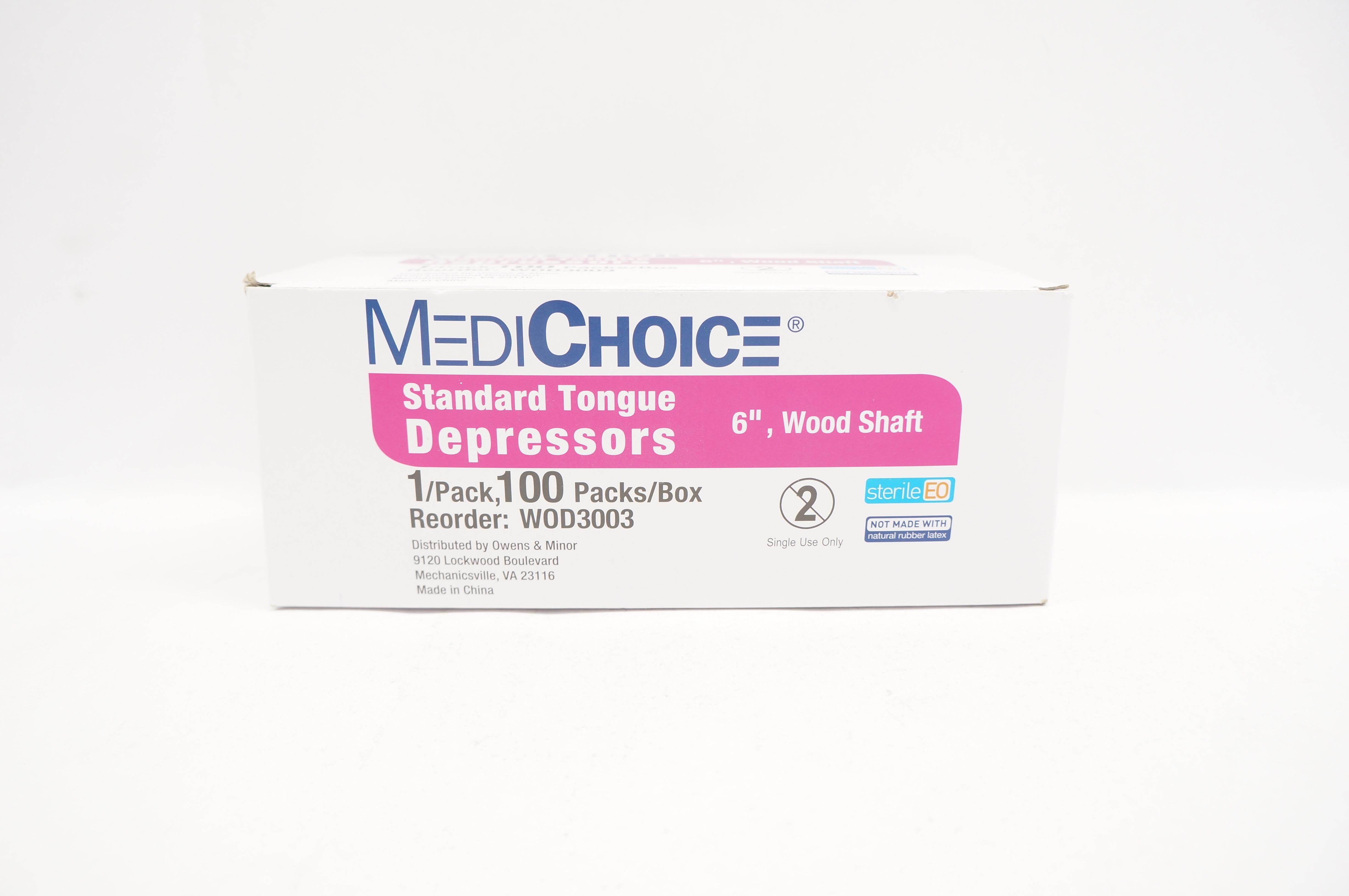 MediChoice WOD3003 Standard Tongue Depressors 6inch, Wood Shaft - Box of 100
