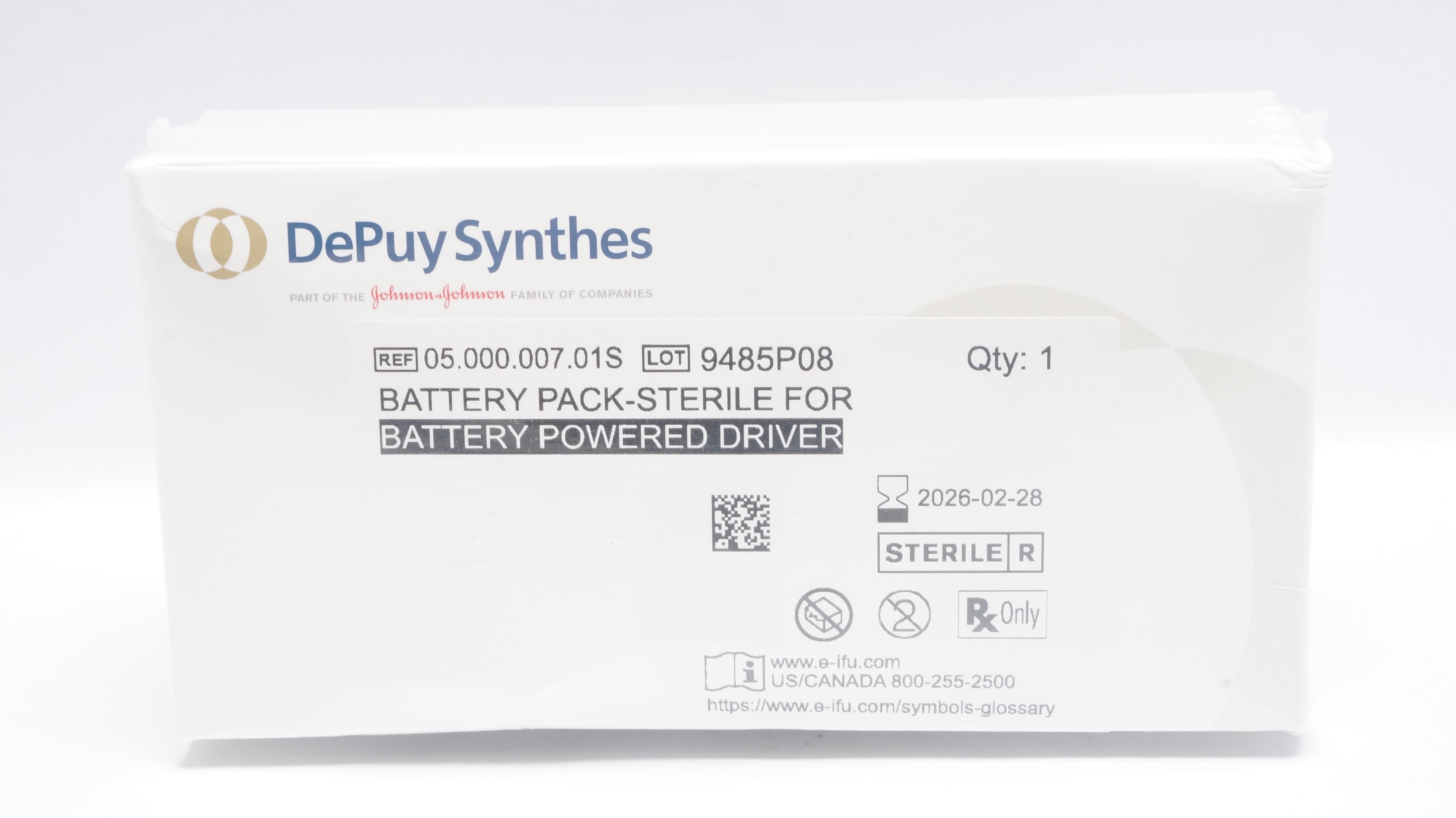Synthes 05.000.007.01S Battery Pack for Battery Powered Driver