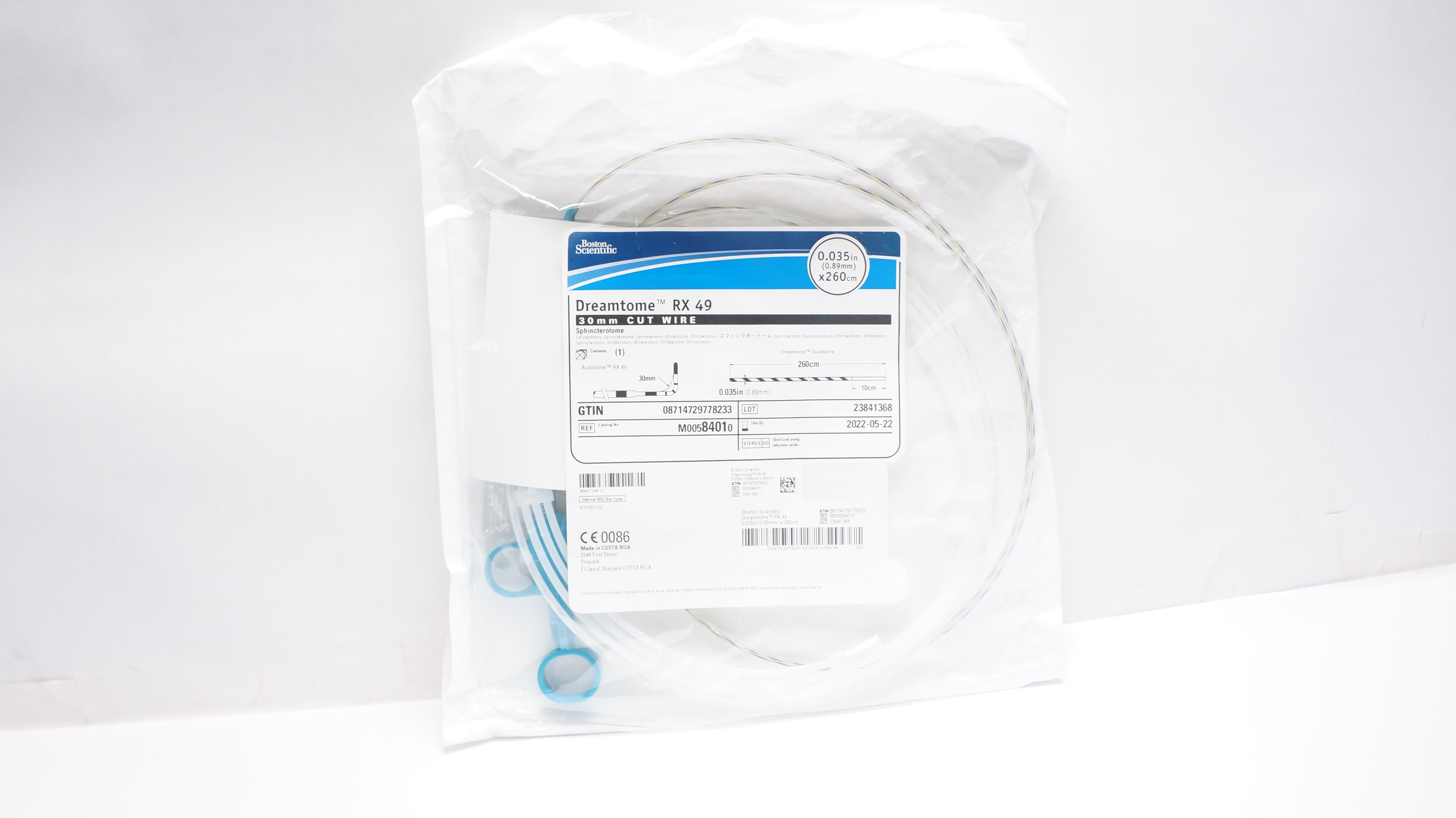 Boston Scientific M00584010 Dreamtime RX 49 Sphincterotome 0.035In x 260cm (x)