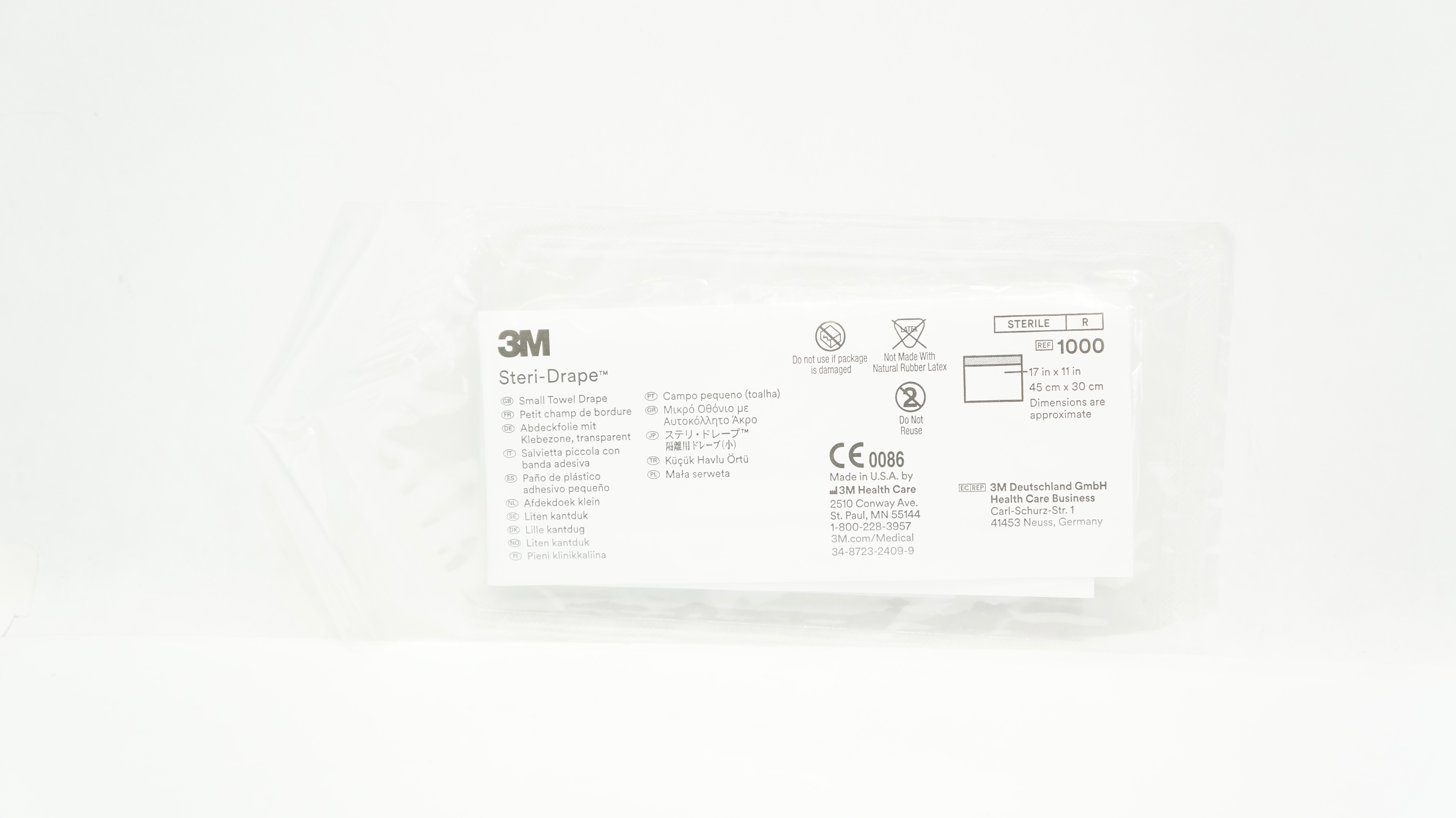 3M 1000 Steri-Drape Small Towel Drape 17 inch x 11 inch