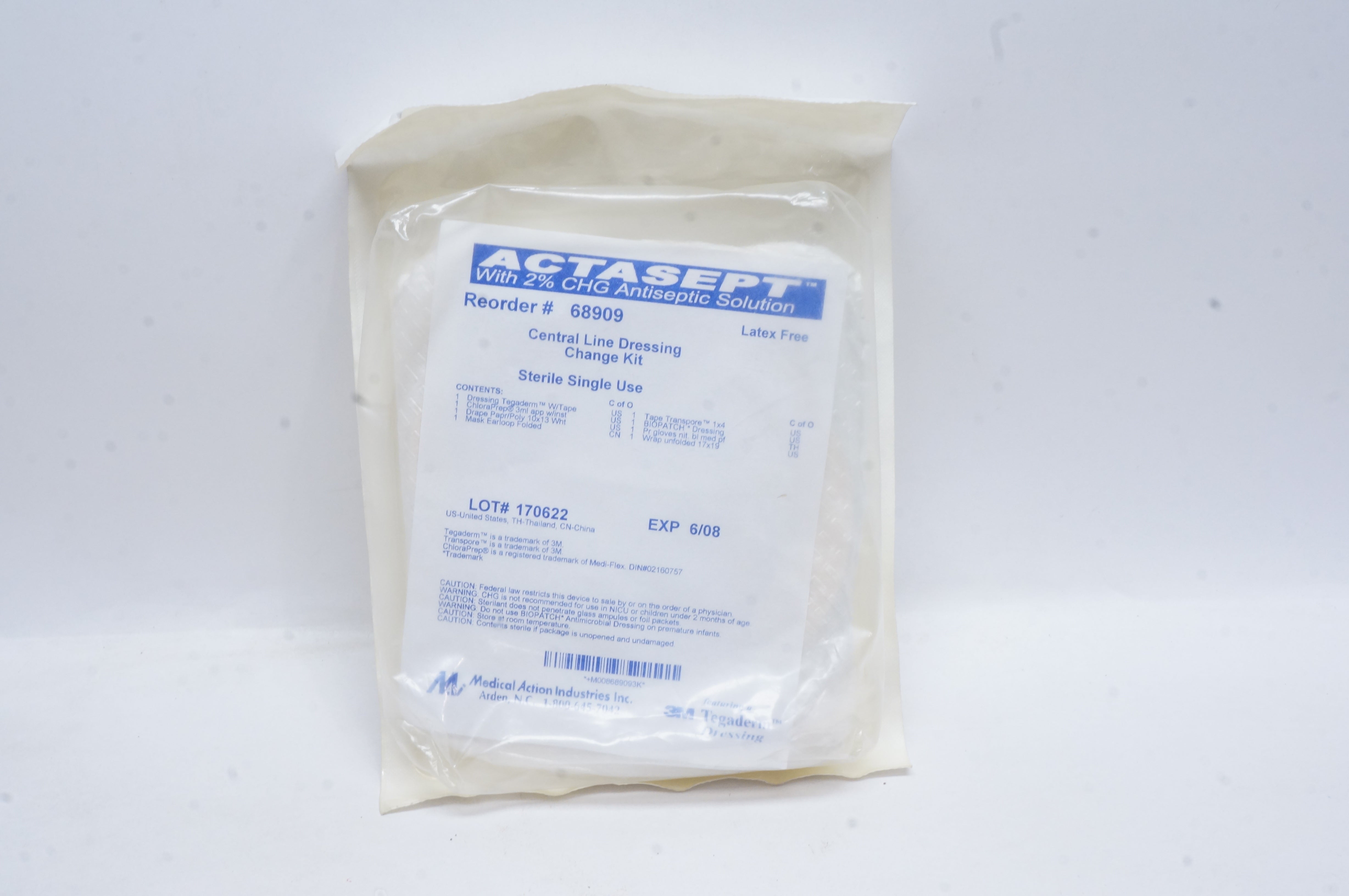 Medical Action Industries 68909 Actasept Central Line Dressing Change Kit (x)