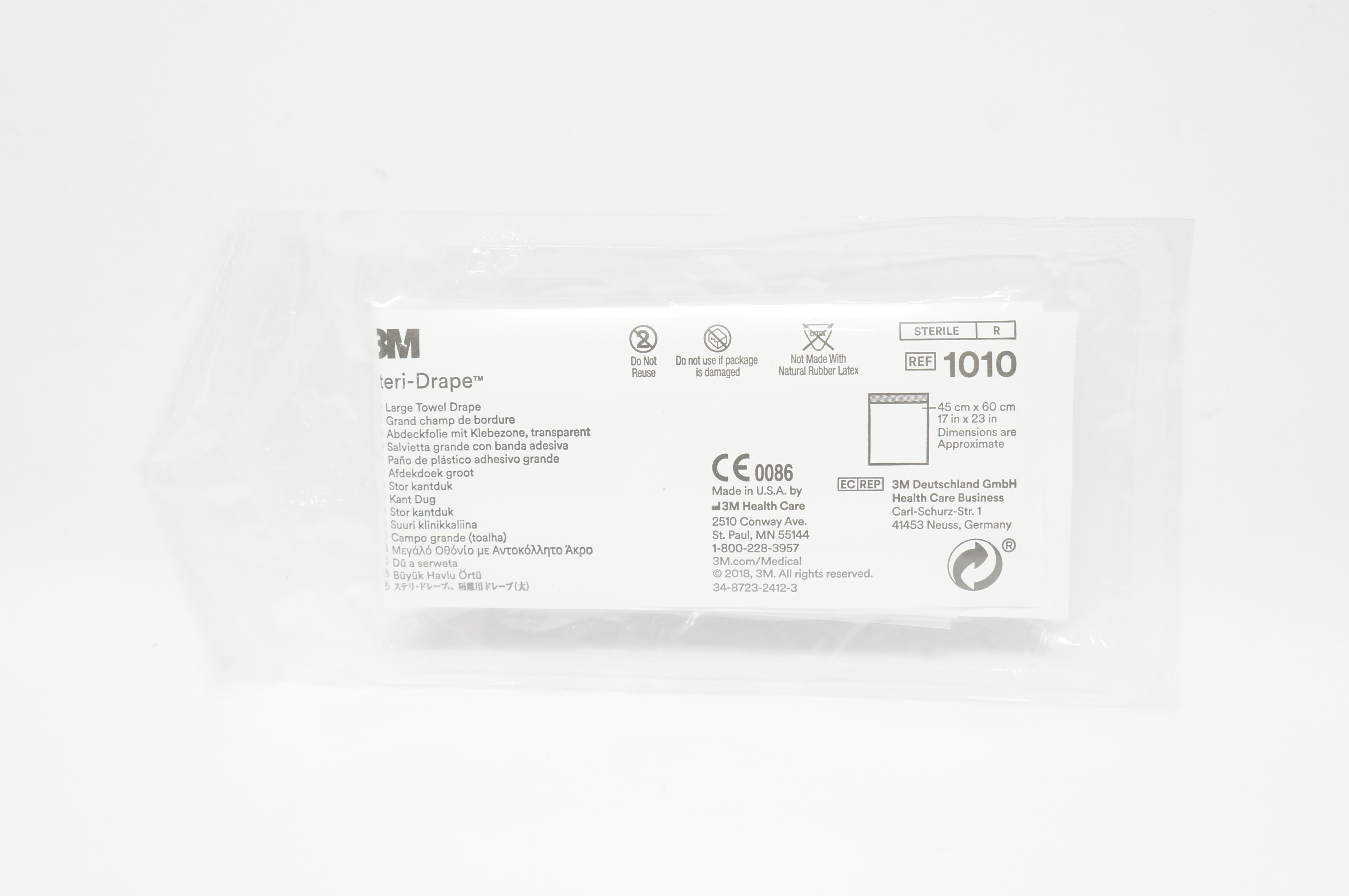 3M 1010 Steri-Drape Large Towel Drape 17 inch x 23 inch (Approx.)