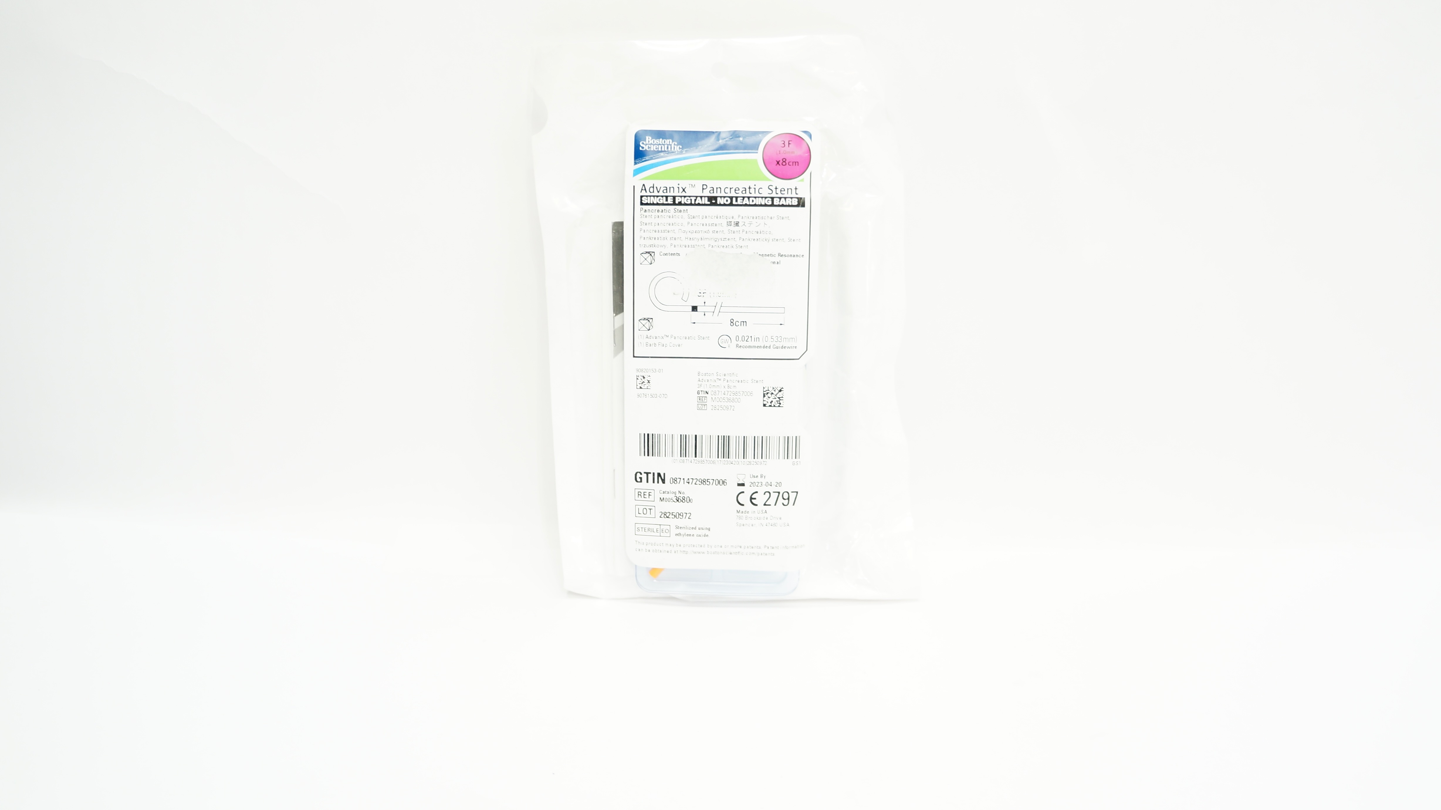 Boston Scientific M00536800 Advanix Pancreatic Stnt 3F x 8cm (x)