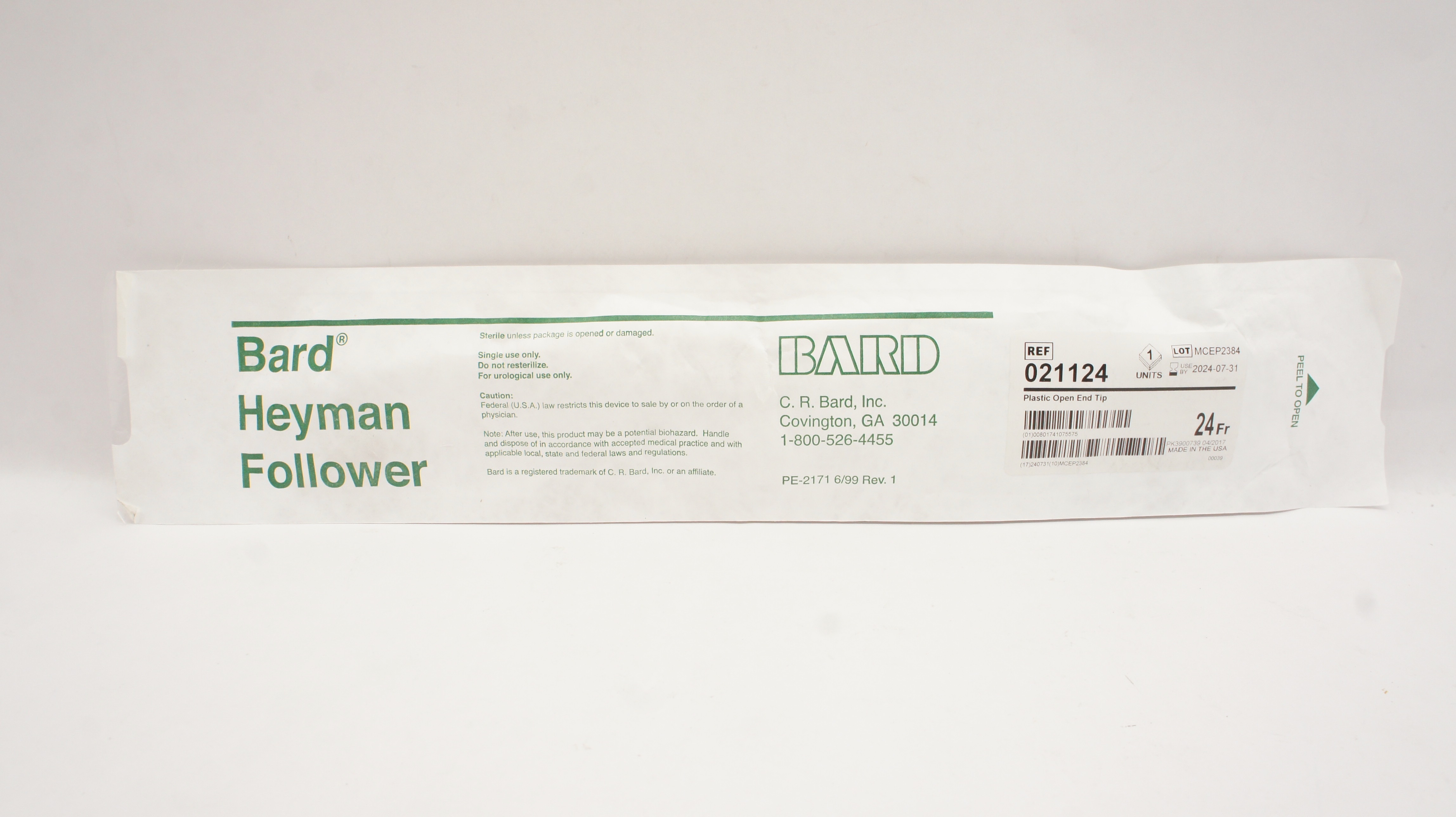 Bard 021124 Heyman Follower Straight Tip 24 Fr