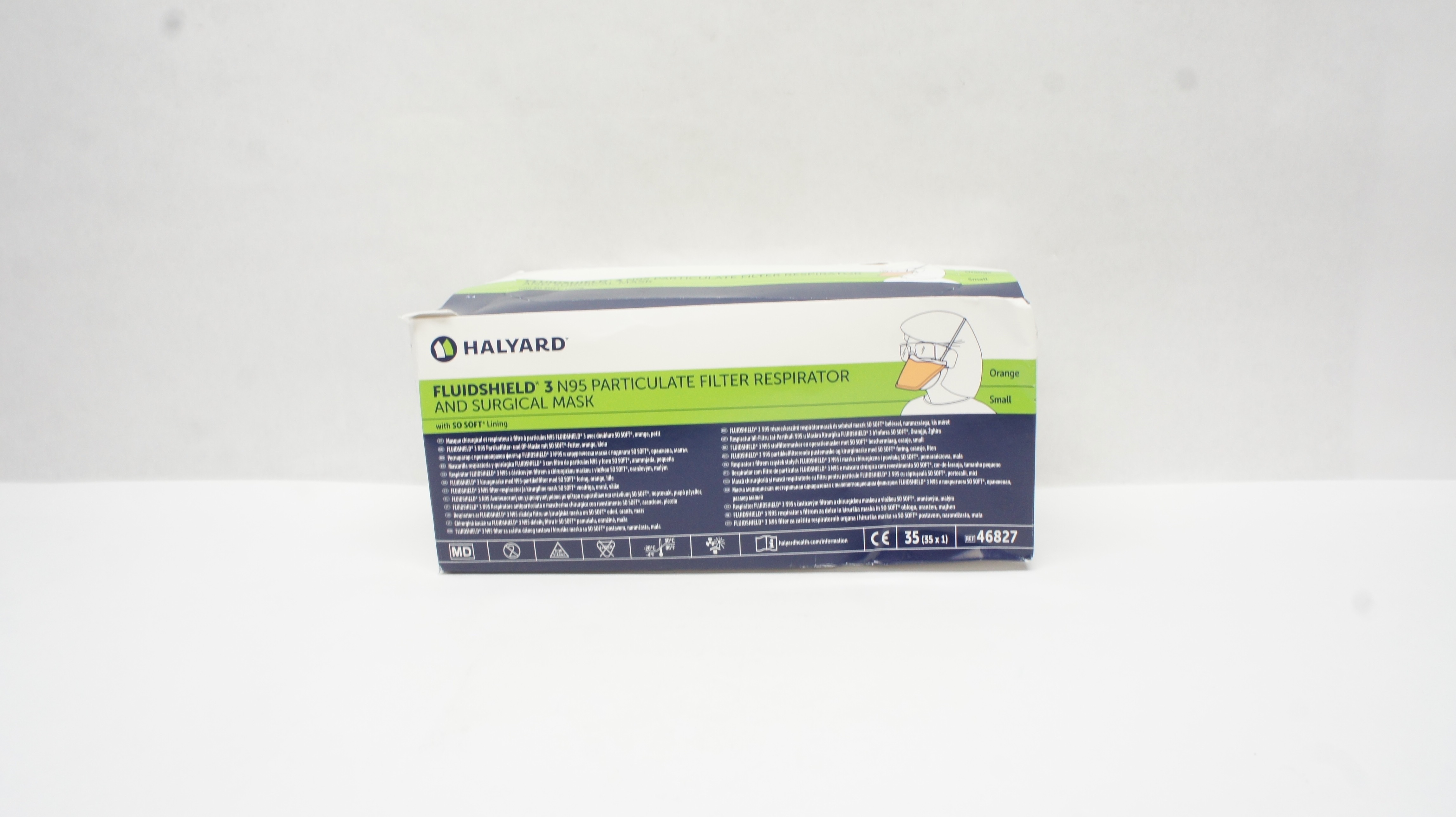 Halyard 46827 Filter Respirator & Surgical Mask - Box of 35