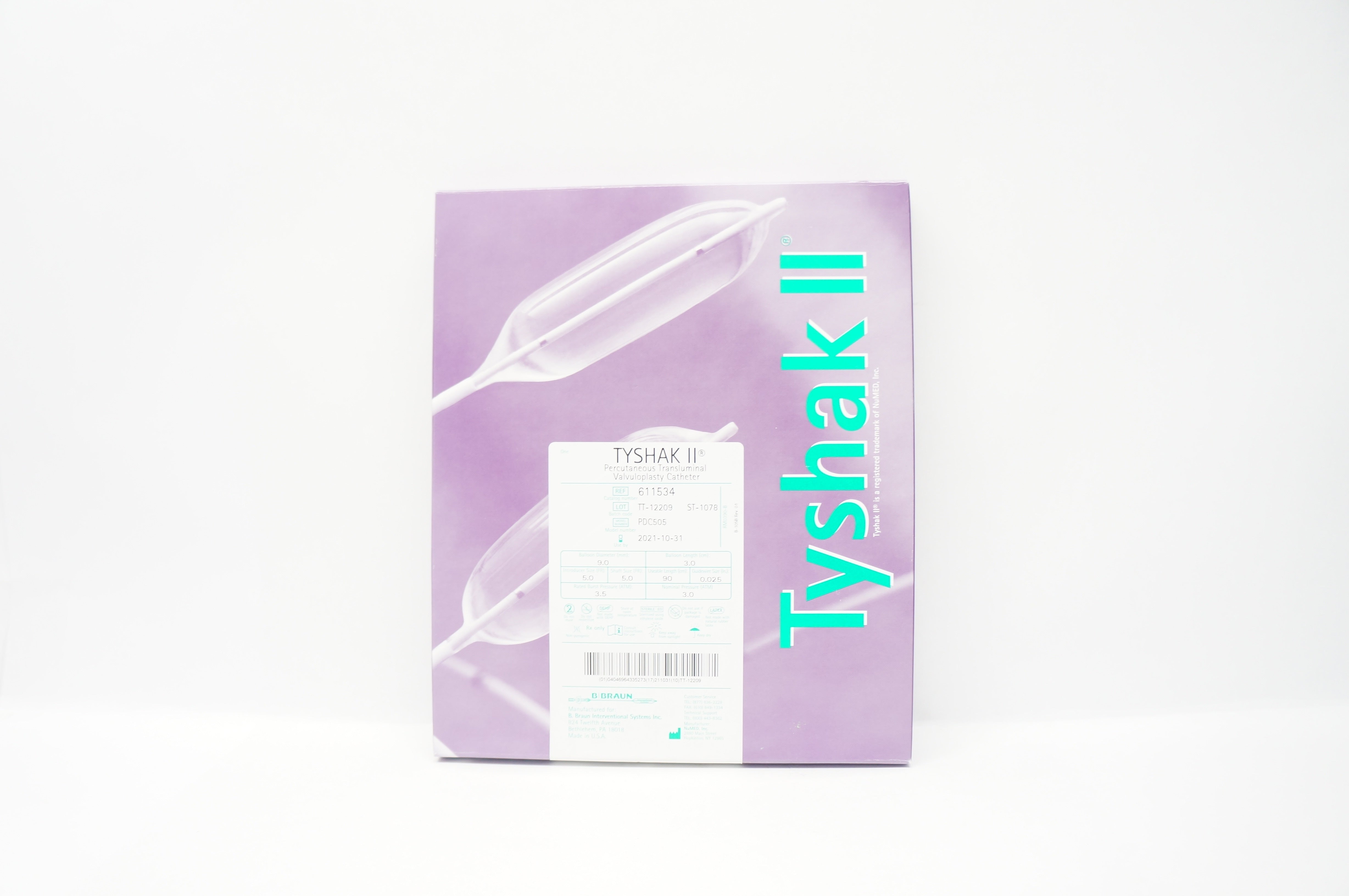 B.Braun 611534 TYSHAK II Percutaneous Transluminal Valvuloplasty Cath. (x)