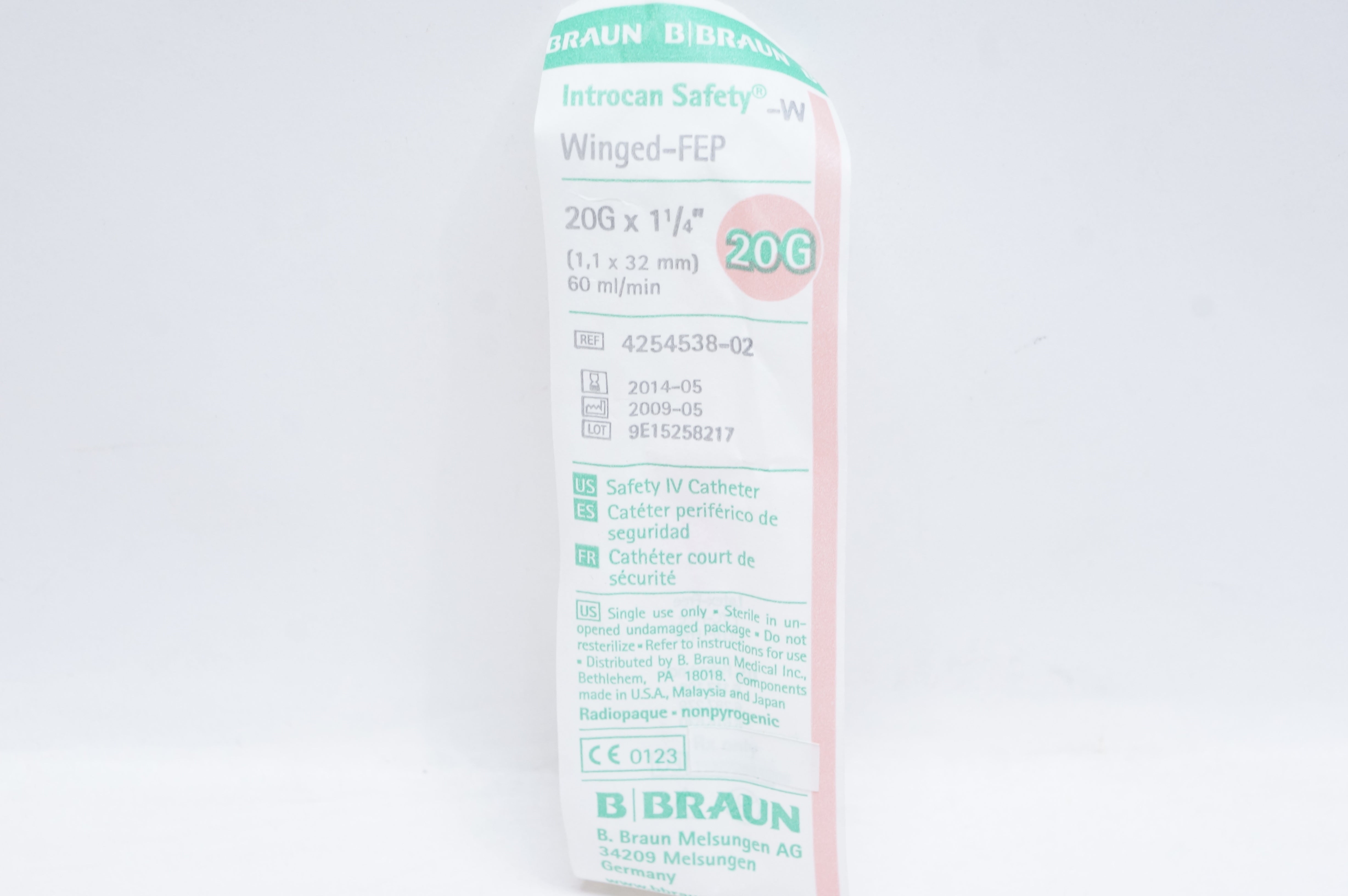 Braun 4254538-02 Introcan Safety Winged-FEP 20G x 1-1/4inch (x)