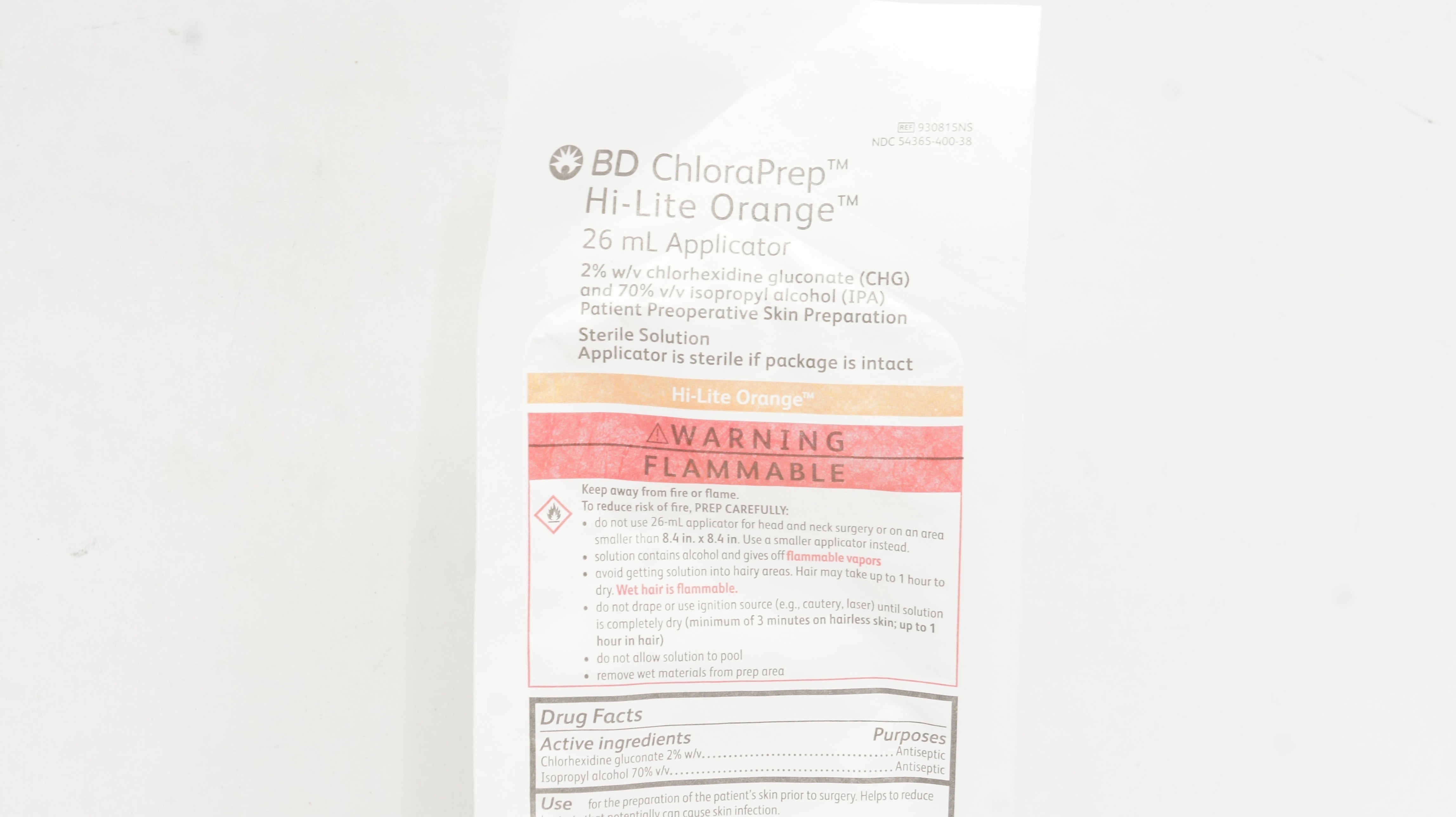 BD 930815NS ChloraPrep Hi-Lite Orange Applicator 26mL