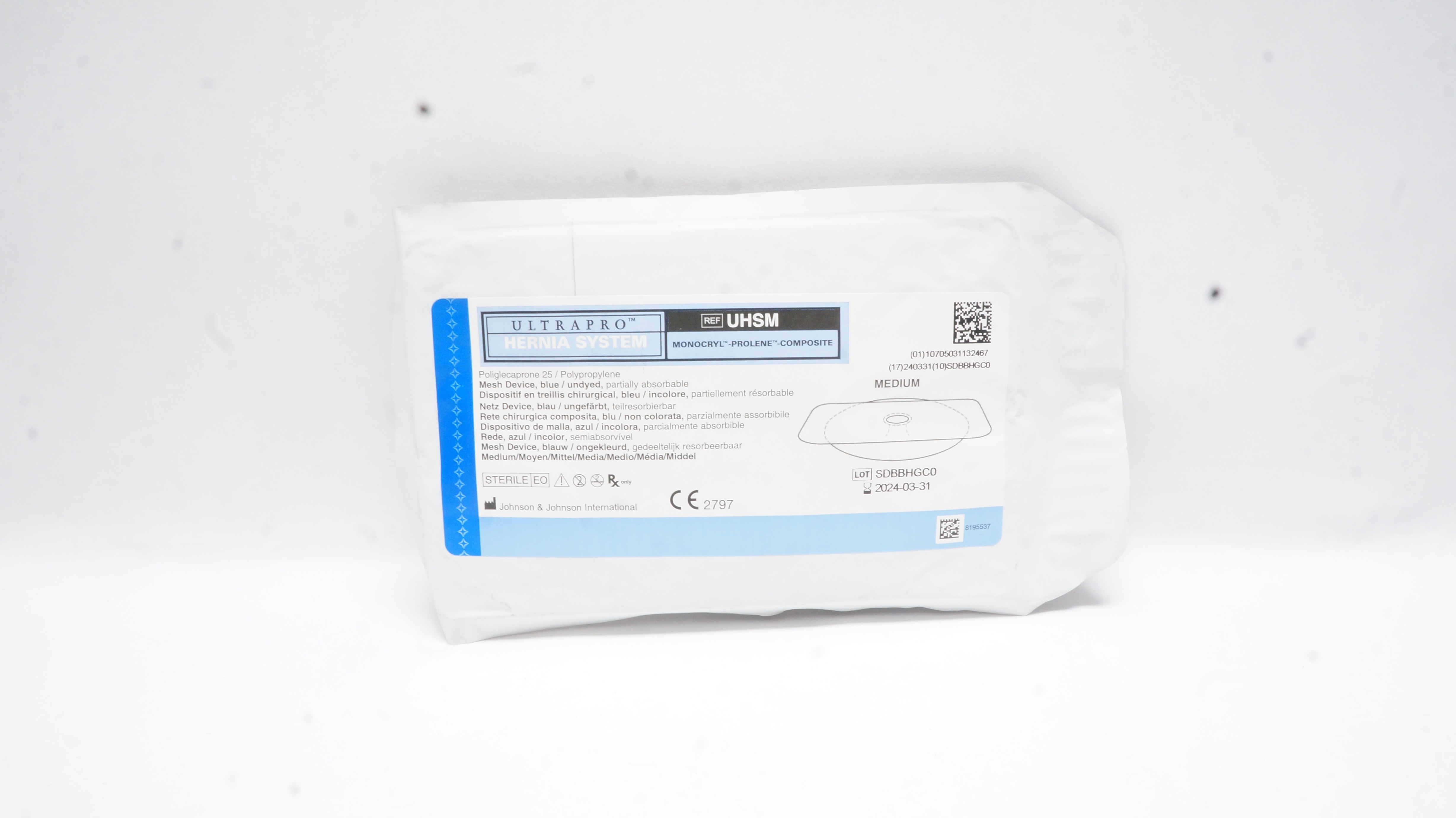 Johnson & Johnson UHSM Ethicon Ultrapro Hernia System, Medium (x)