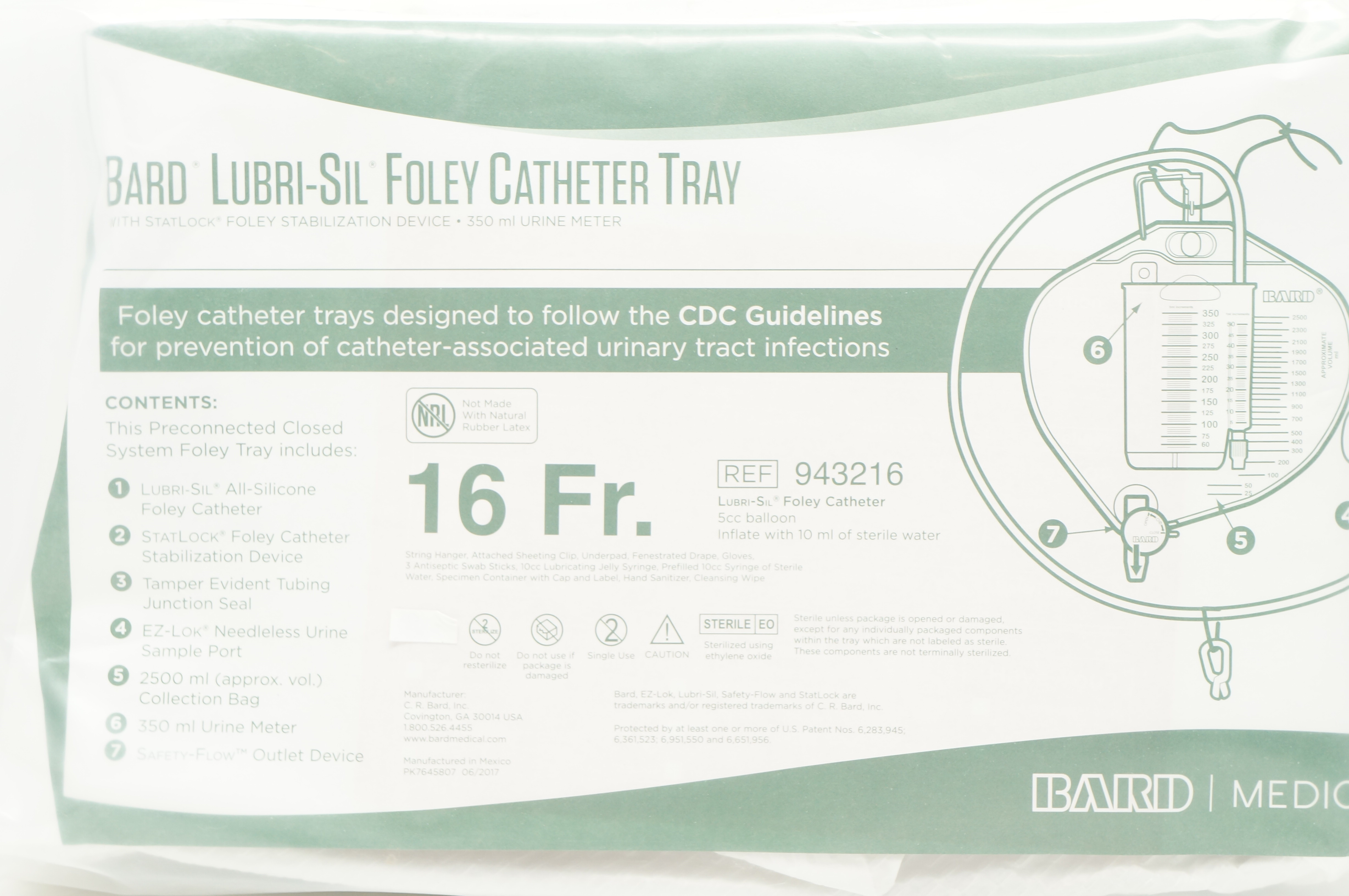 Bard 943216 Lubri-Sil Foley Cath. Tray 16Fr