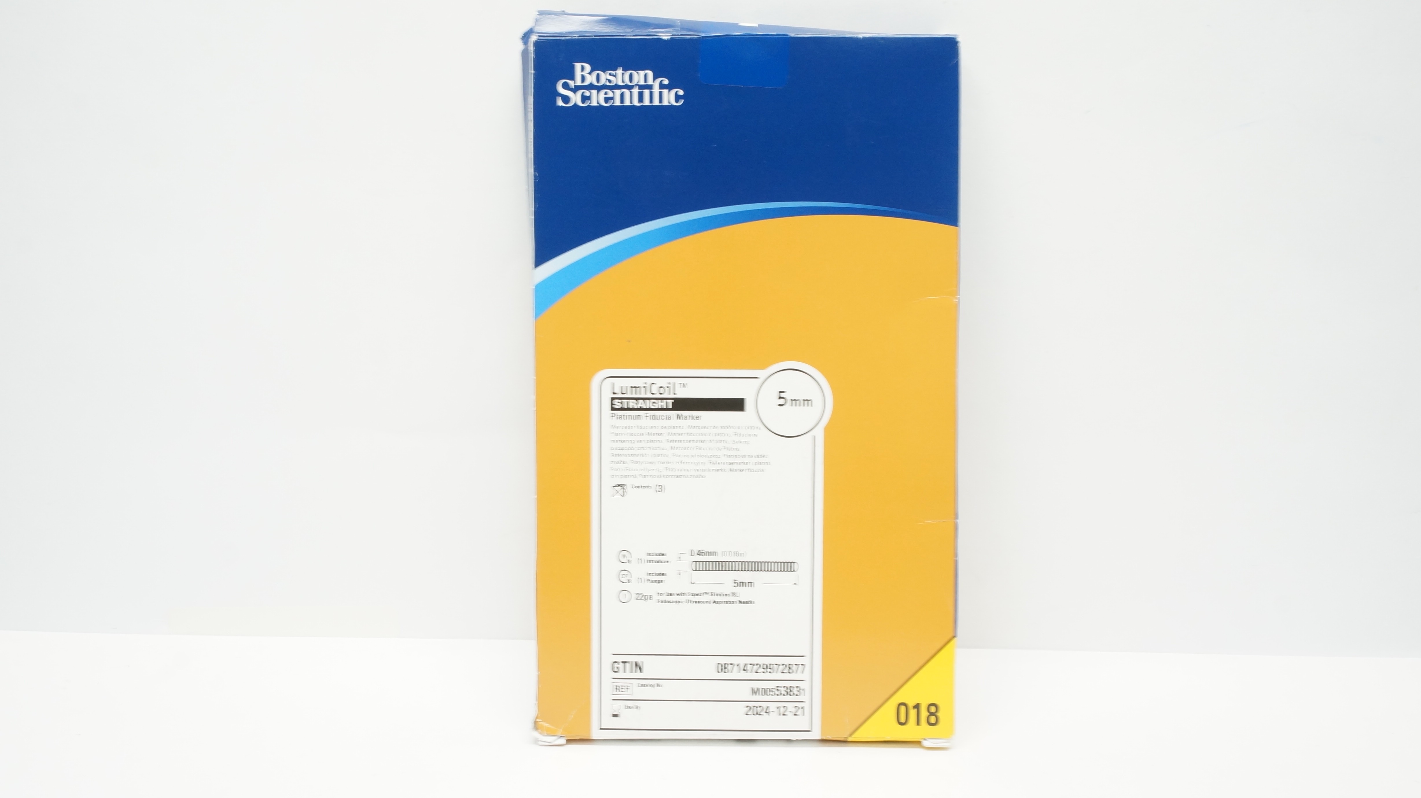 Boston Scientific 5383 Platinum Fiducial Marker, Straight 5mm (x) - Pack of 2