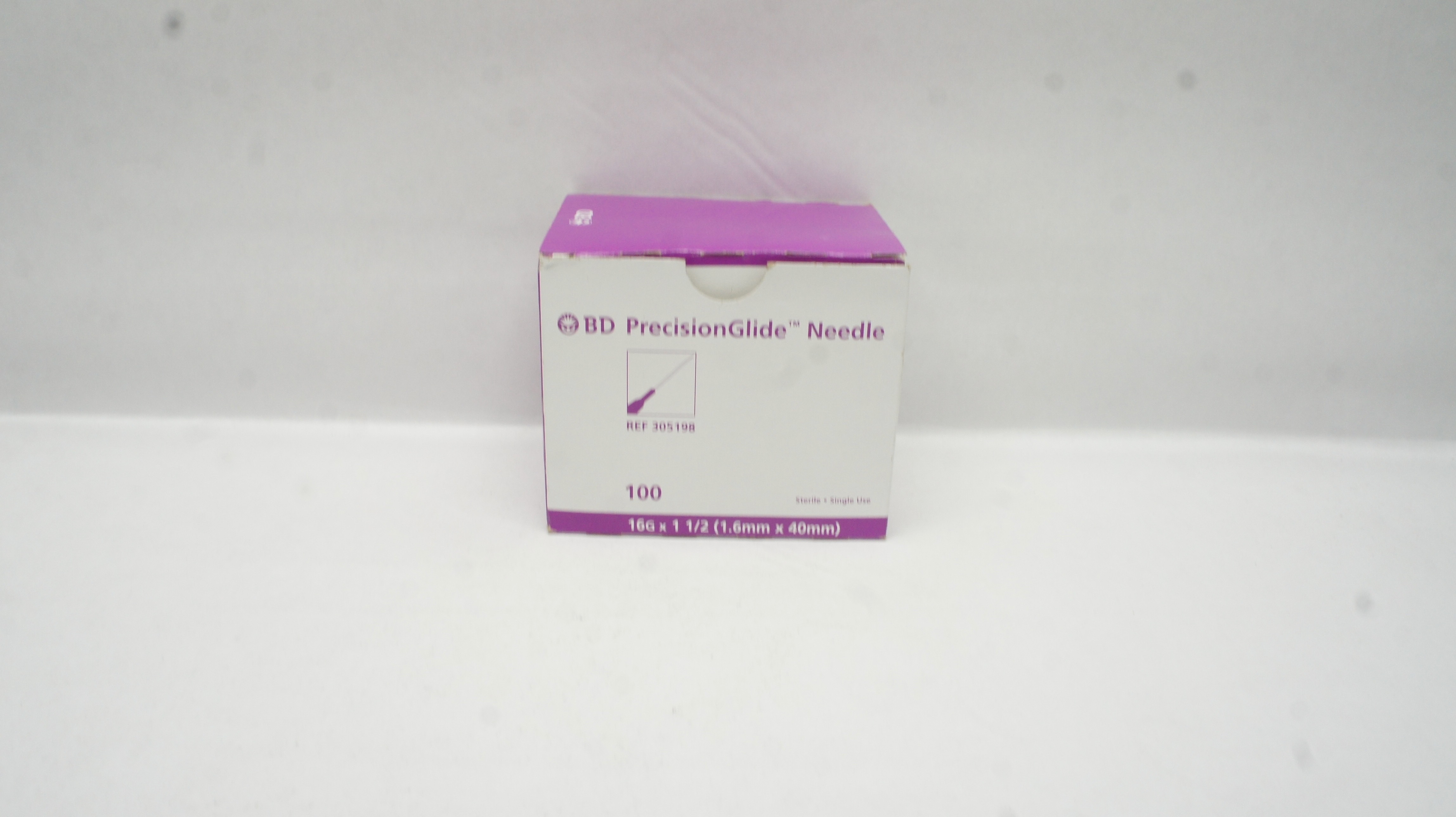 BD 305198 Precision Glide Ndle. 16G x 1-1/2inch - Box of 98