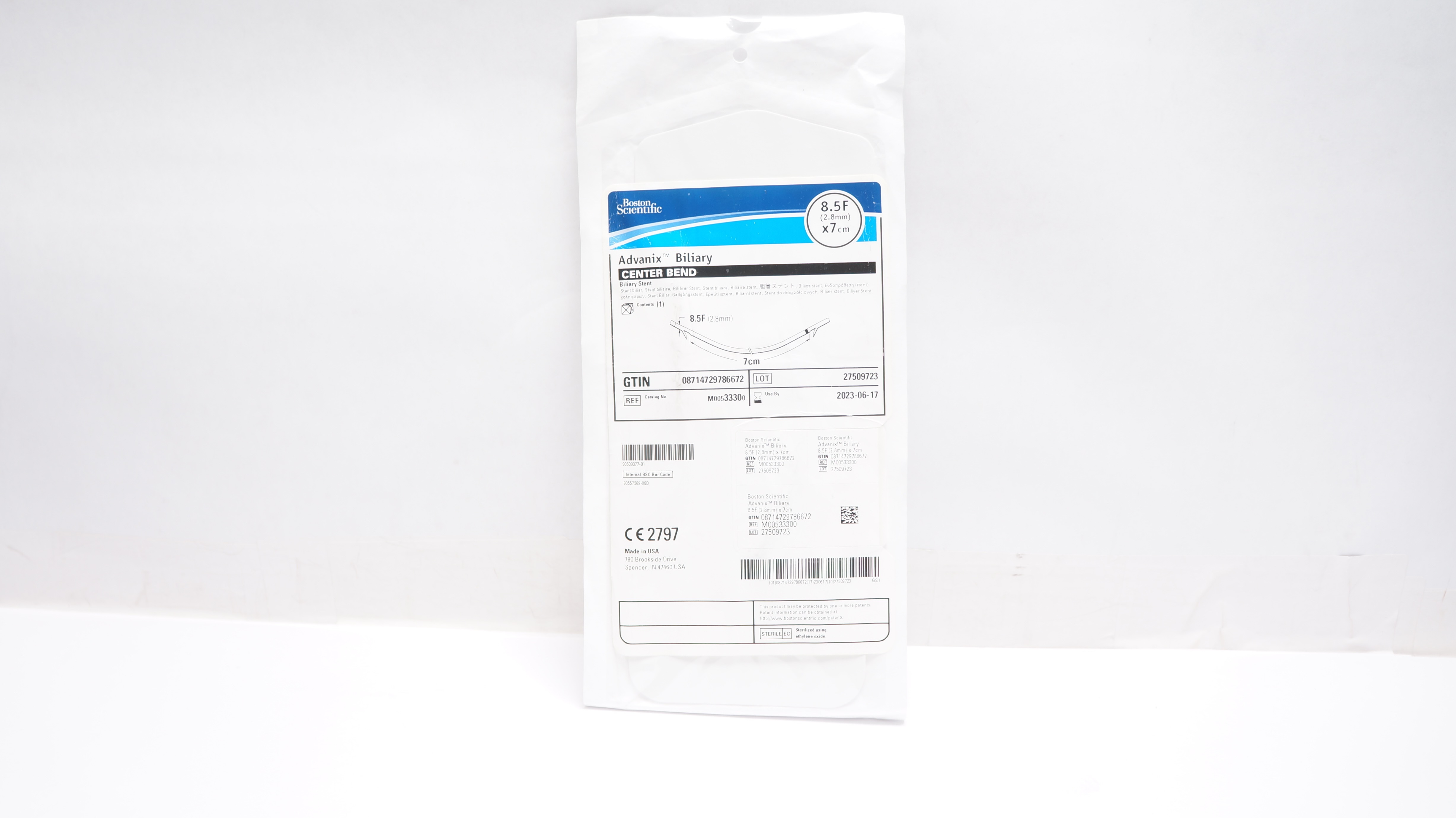 Boston Scientific M00533300 Advanix Biliary Stnt 8.5F x 7cm (x)