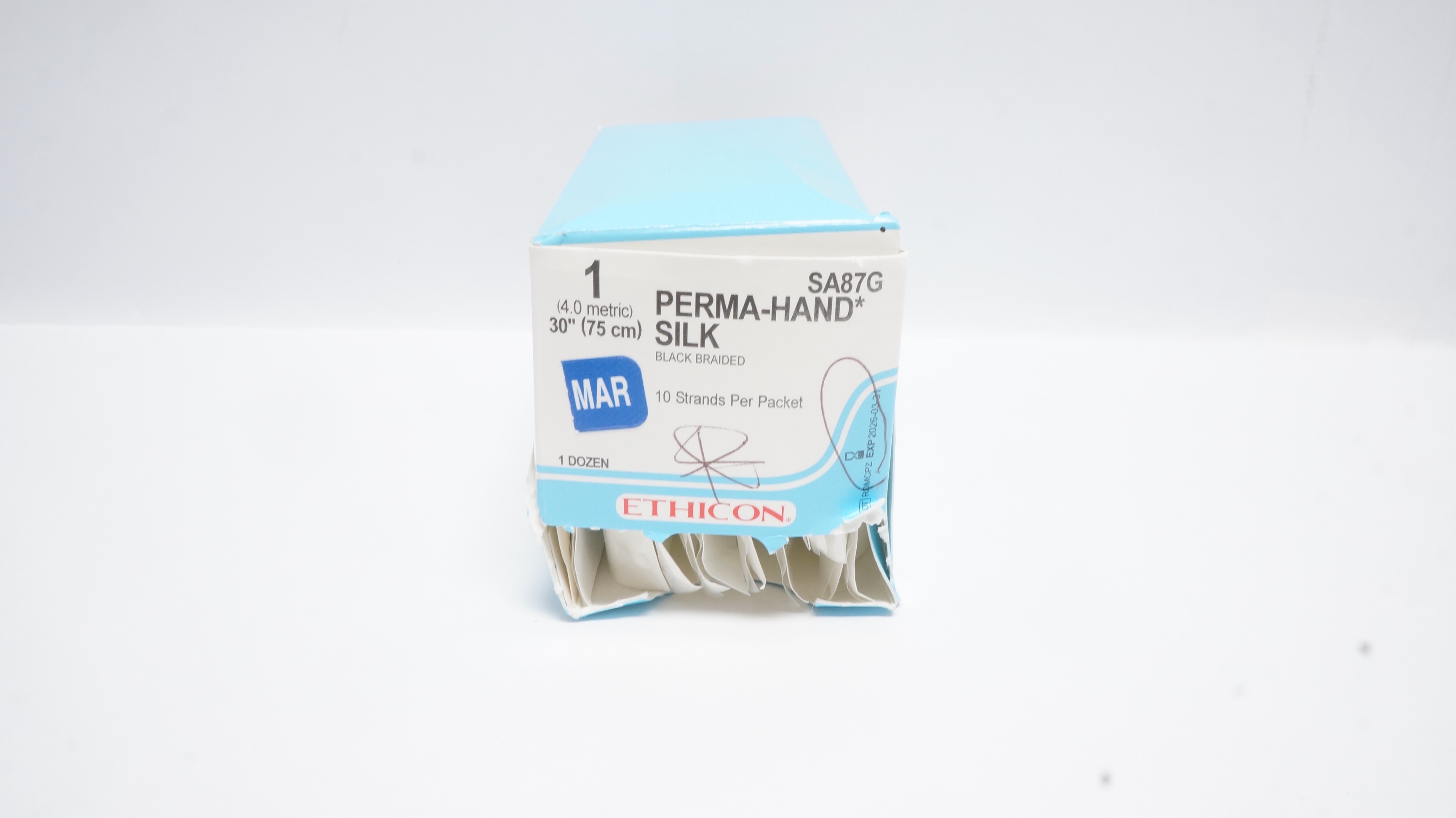 Ethicon SA87G 1 Perma-Hand Silk Black Braided 20In  - Box of 12 (x)