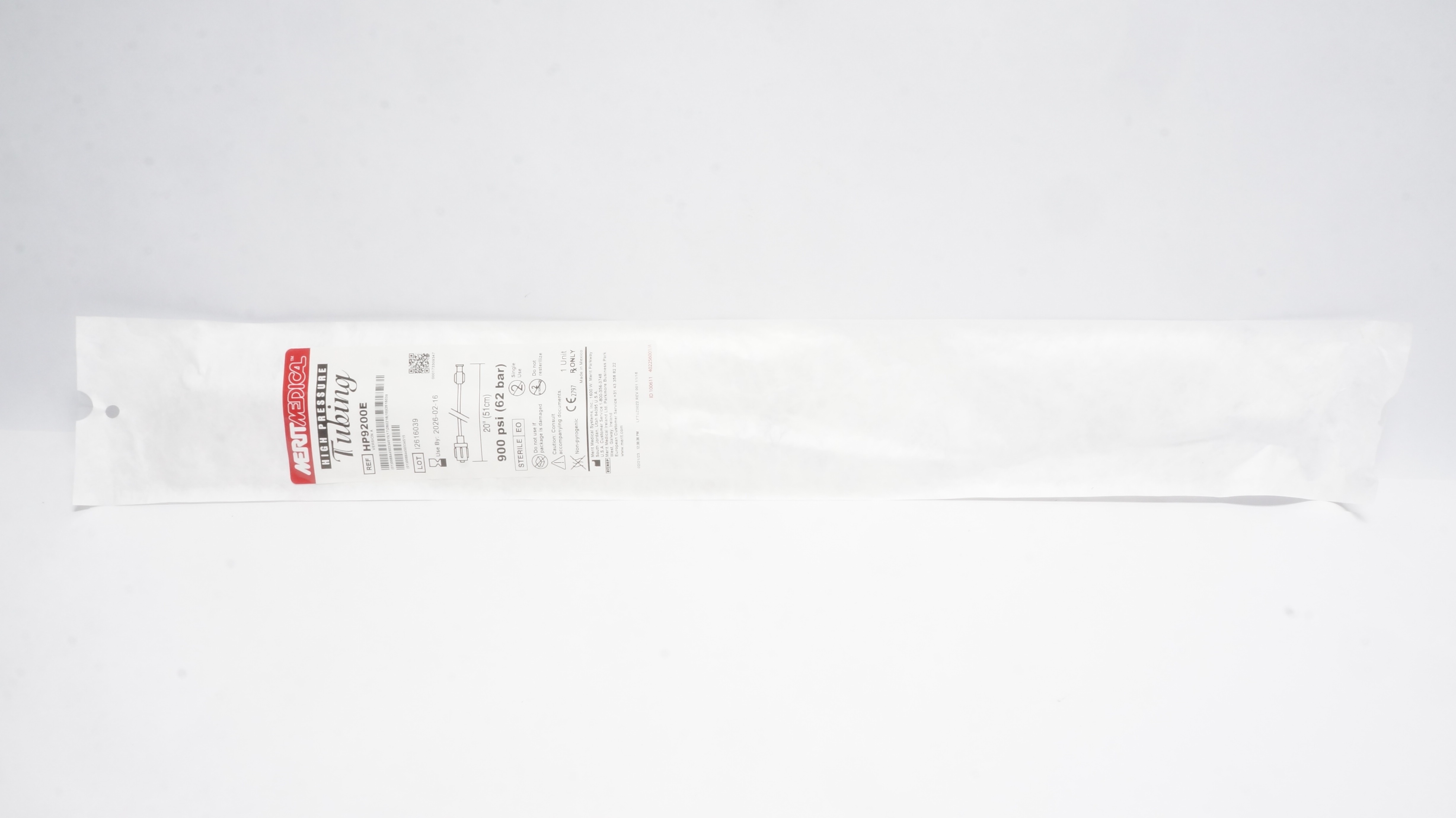 Merit Medical HP9200E High Pressure Tubing Version A, 20In x 900psi (x)