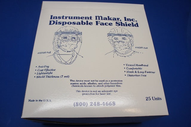 Instrument Makar 10500 Disposable Full Face Shield ~ Box of 50