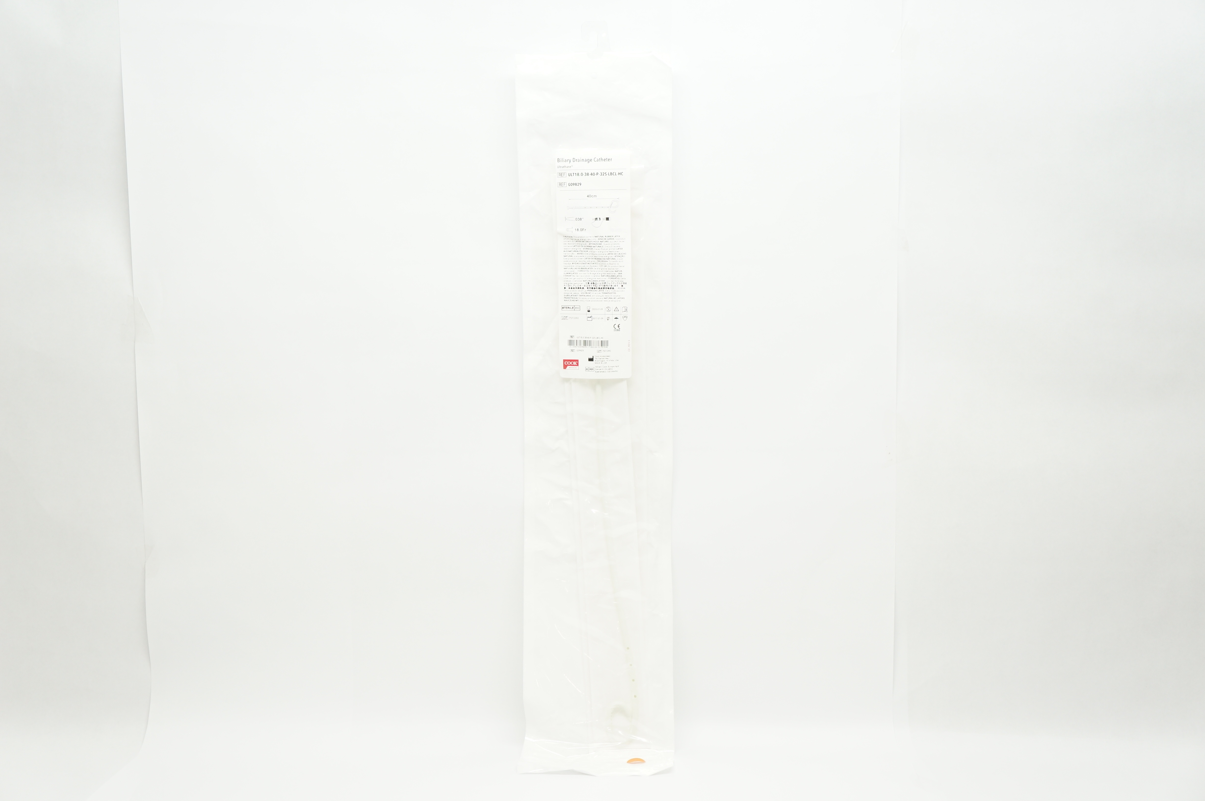Cook Medical G09829 Ultrathane Biliary Drainage Cath. 40cm x 18.0Fr (x)