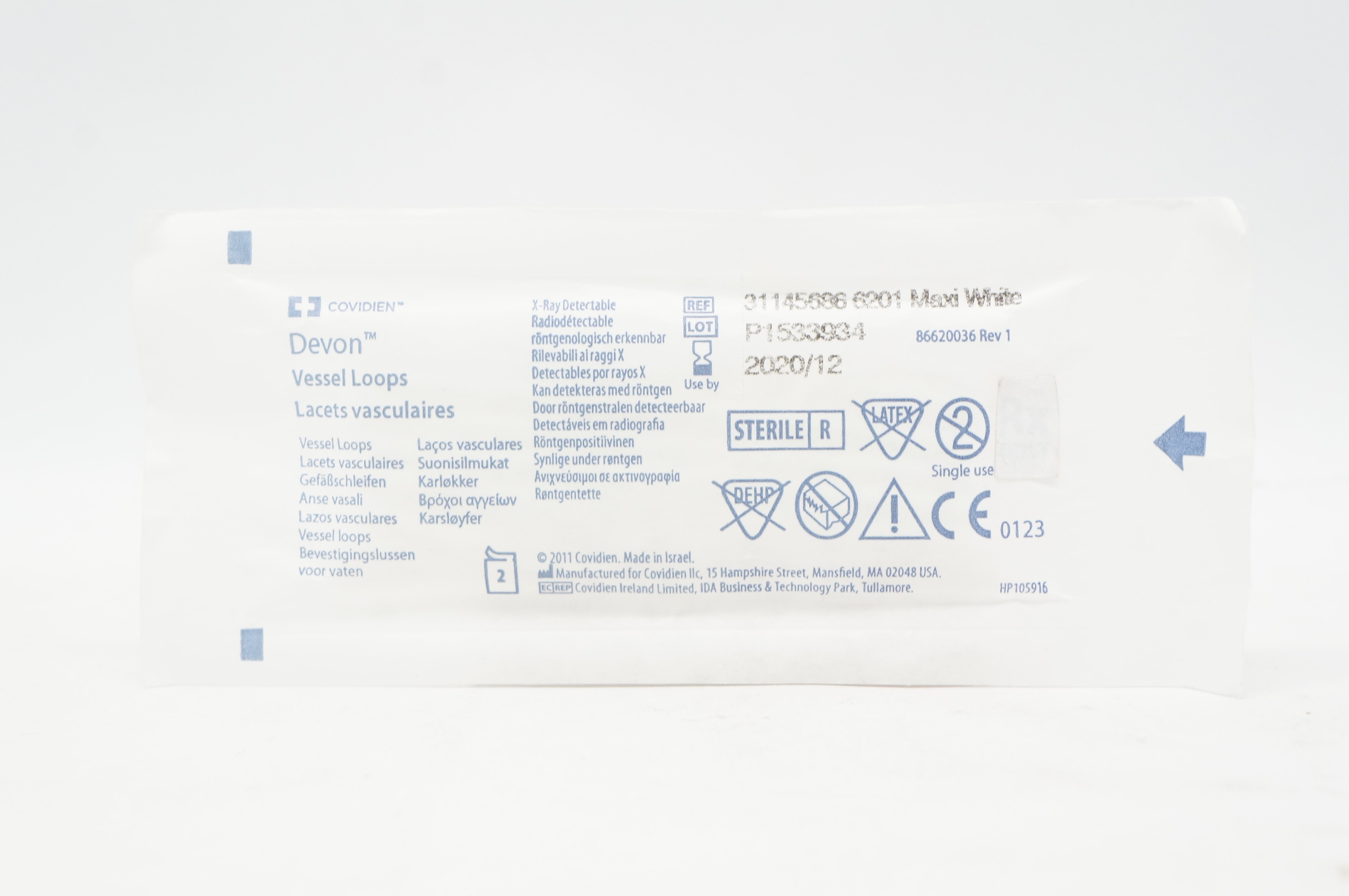Covidien 31145686 6201 Devon Vessel Loops, X-Ray Detectable, Maxi White (x)