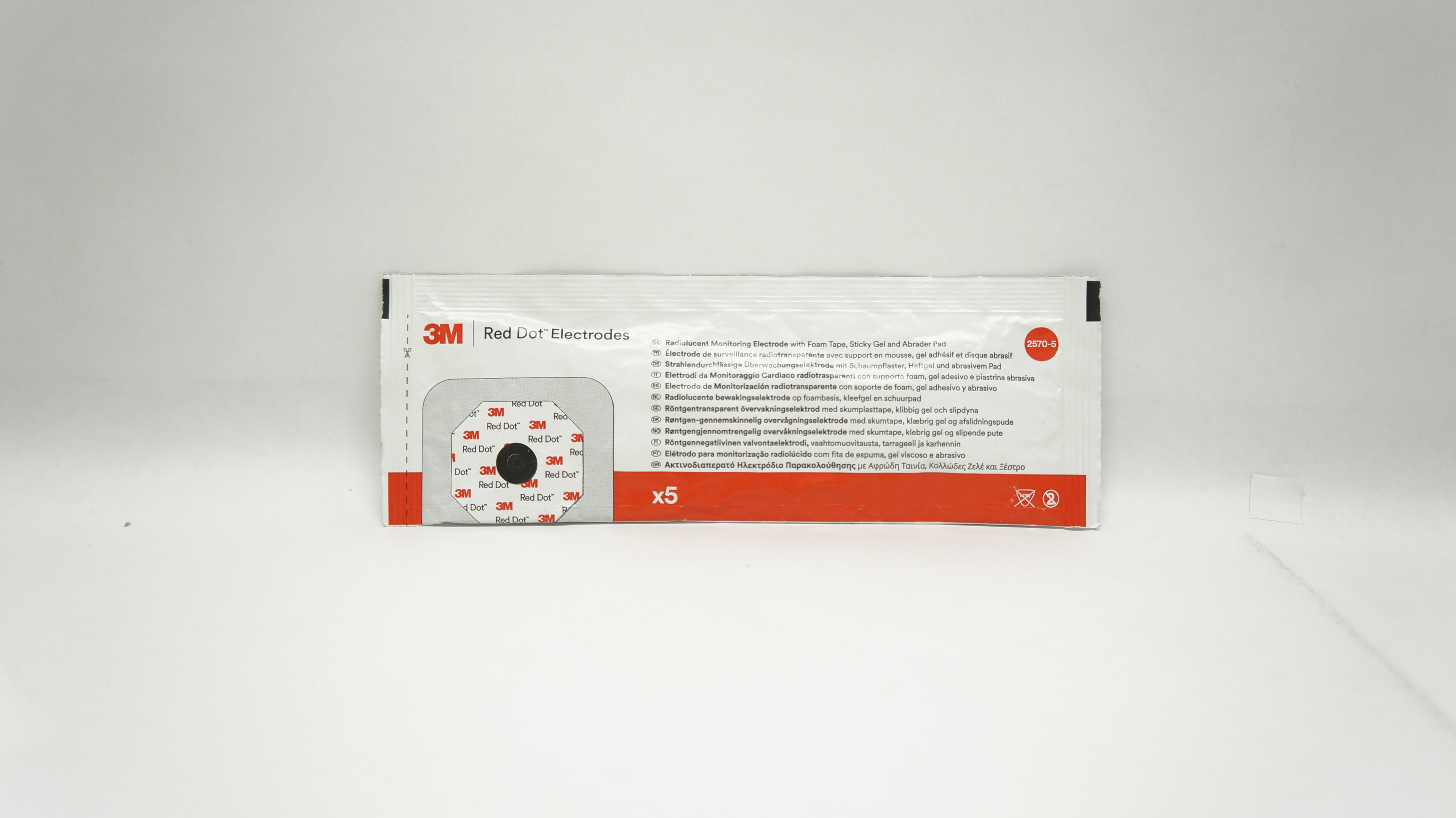 3M 2570-5 Red Dot Radiolucent Monitoring Electrode (x) - Pack of 5