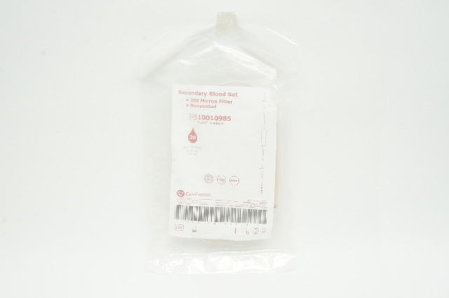 CareFusion 10010985 Secondary Blood Set, 200 Micron Filter, Nonvented, 20