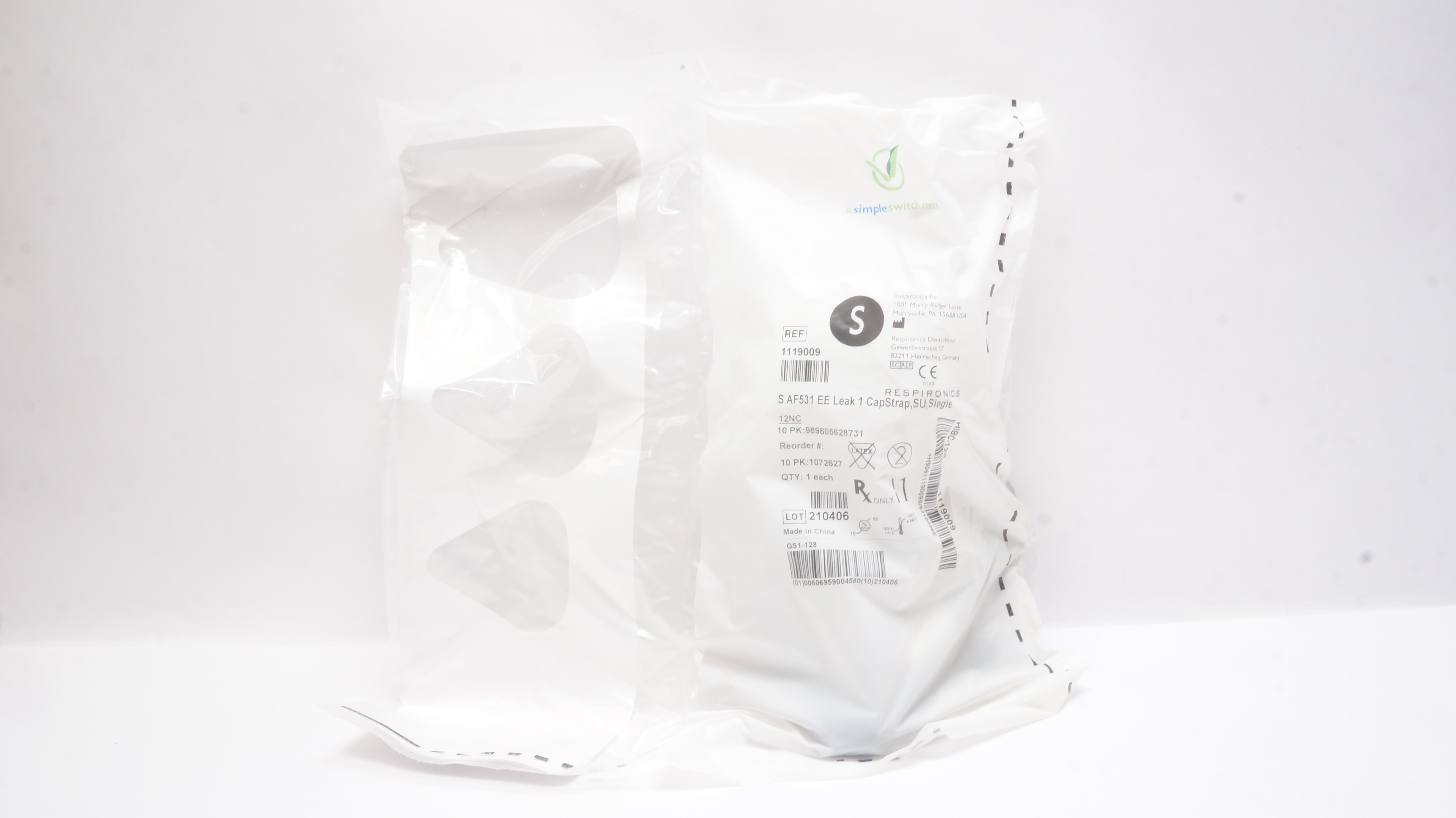 Respironics 1119009 Philips AF531 Mask EE, LEAK 1, w/ CapStrap, Small